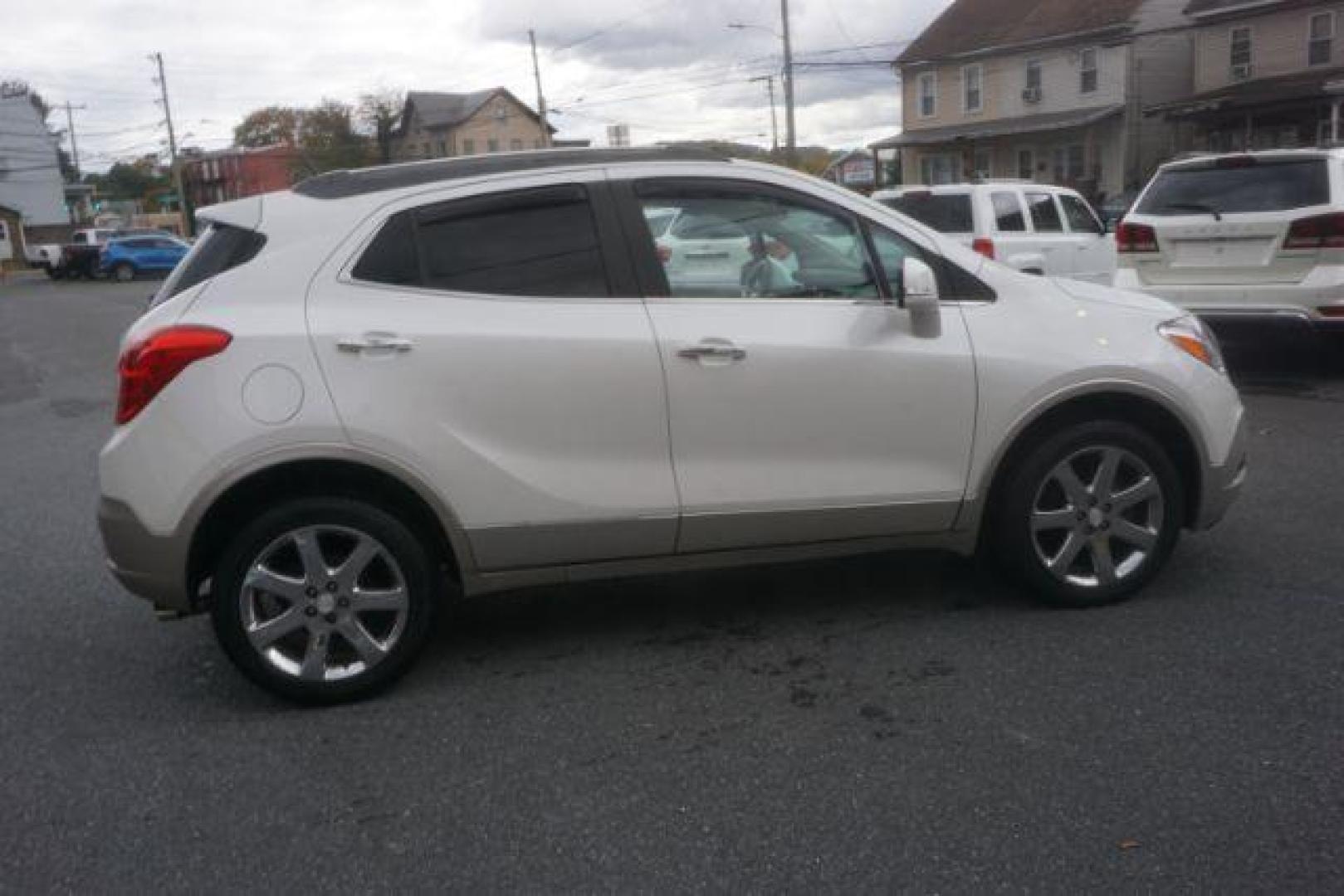 2014 White Pearl Tricoat Buick Encore Premium AWD (KL4CJHSB1EB) with an 1.4L L4 DOHC 16V TURBO engine, 6-Speed Automatic transmission, located at 312 Centre Ave, Schuylkill Haven, PA, 17972, (570) 593-5278, 40.638130, -76.177383 - navigation system, power sunroof, bose premium stereo - Photo#9