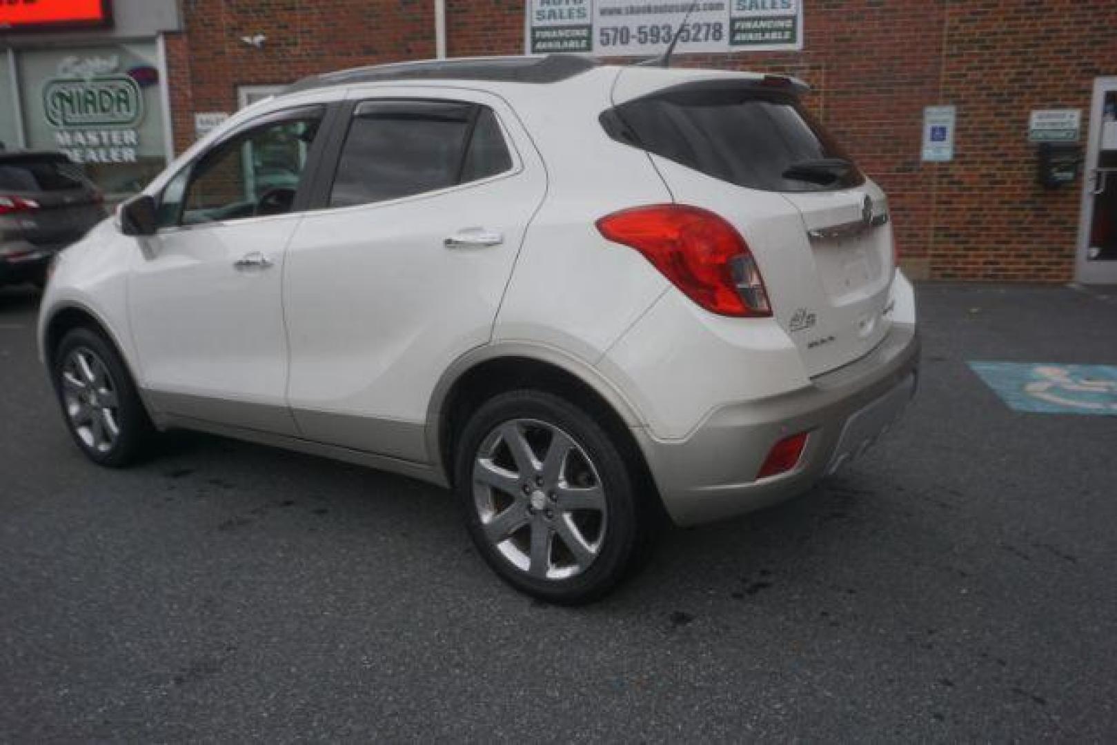 2014 White Pearl Tricoat Buick Encore Premium AWD (KL4CJHSB1EB) with an 1.4L L4 DOHC 16V TURBO engine, 6-Speed Automatic transmission, located at 312 Centre Ave, Schuylkill Haven, PA, 17972, (570) 593-5278, 40.638130, -76.177383 - navigation system, power sunroof, bose premium stereo - Photo#14