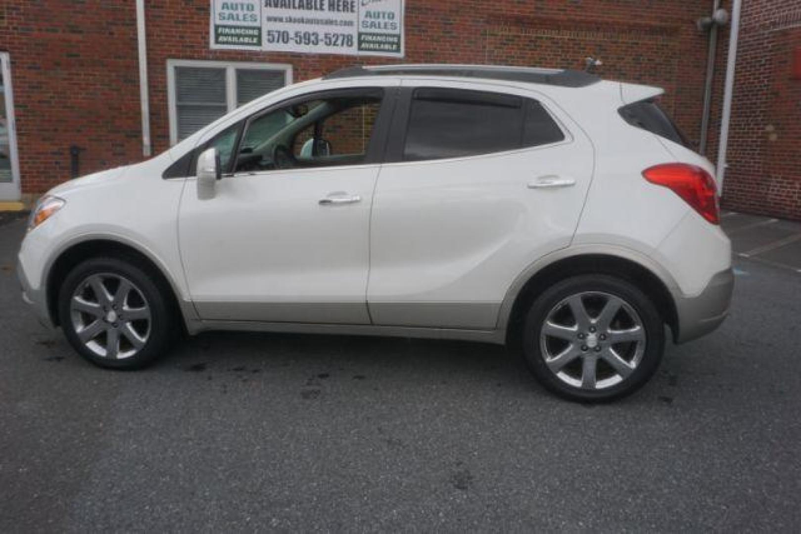 2014 White Pearl Tricoat Buick Encore Premium AWD (KL4CJHSB1EB) with an 1.4L L4 DOHC 16V TURBO engine, 6-Speed Automatic transmission, located at 312 Centre Ave, Schuylkill Haven, PA, 17972, (570) 593-5278, 40.638130, -76.177383 - navigation system, power sunroof, bose premium stereo - Photo#17