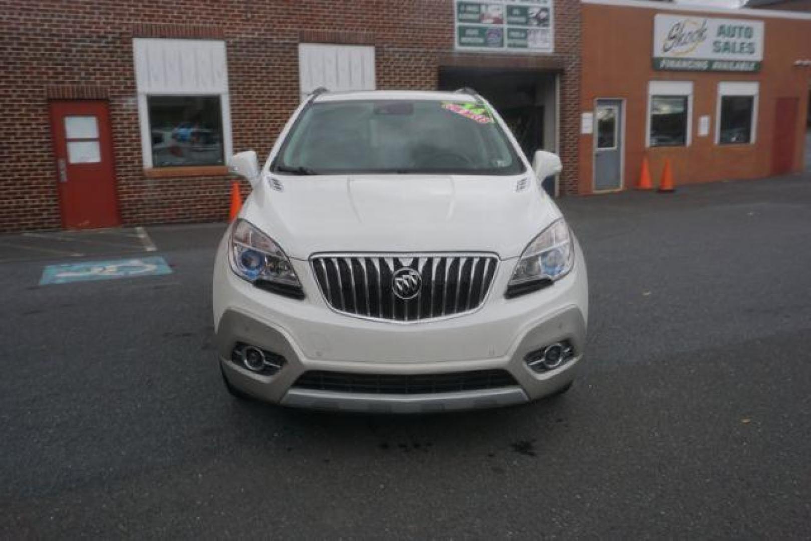 2014 White Pearl Tricoat Buick Encore Premium AWD (KL4CJHSB1EB) with an 1.4L L4 DOHC 16V TURBO engine, 6-Speed Automatic transmission, located at 312 Centre Ave, Schuylkill Haven, PA, 17972, (570) 593-5278, 40.638130, -76.177383 - navigation system, power sunroof, bose premium stereo - Photo#4