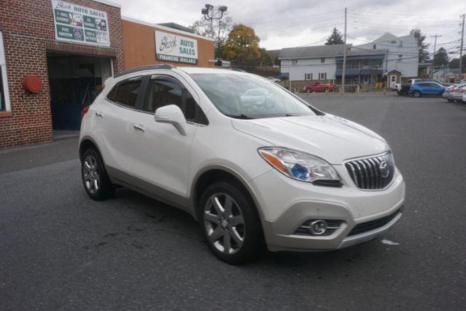 2014 White Pearl Tricoat Buick Encore Premium AWD (KL4CJHSB1EB) with an 1.4L L4 DOHC 16V TURBO engine, 6-Speed Automatic transmission, located at 312 Centre Ave, Schuylkill Haven, PA, 17972, (570) 593-5278, 40.638130, -76.177383 - navigation system, power sunroof, bose premium stereo - Photo#6