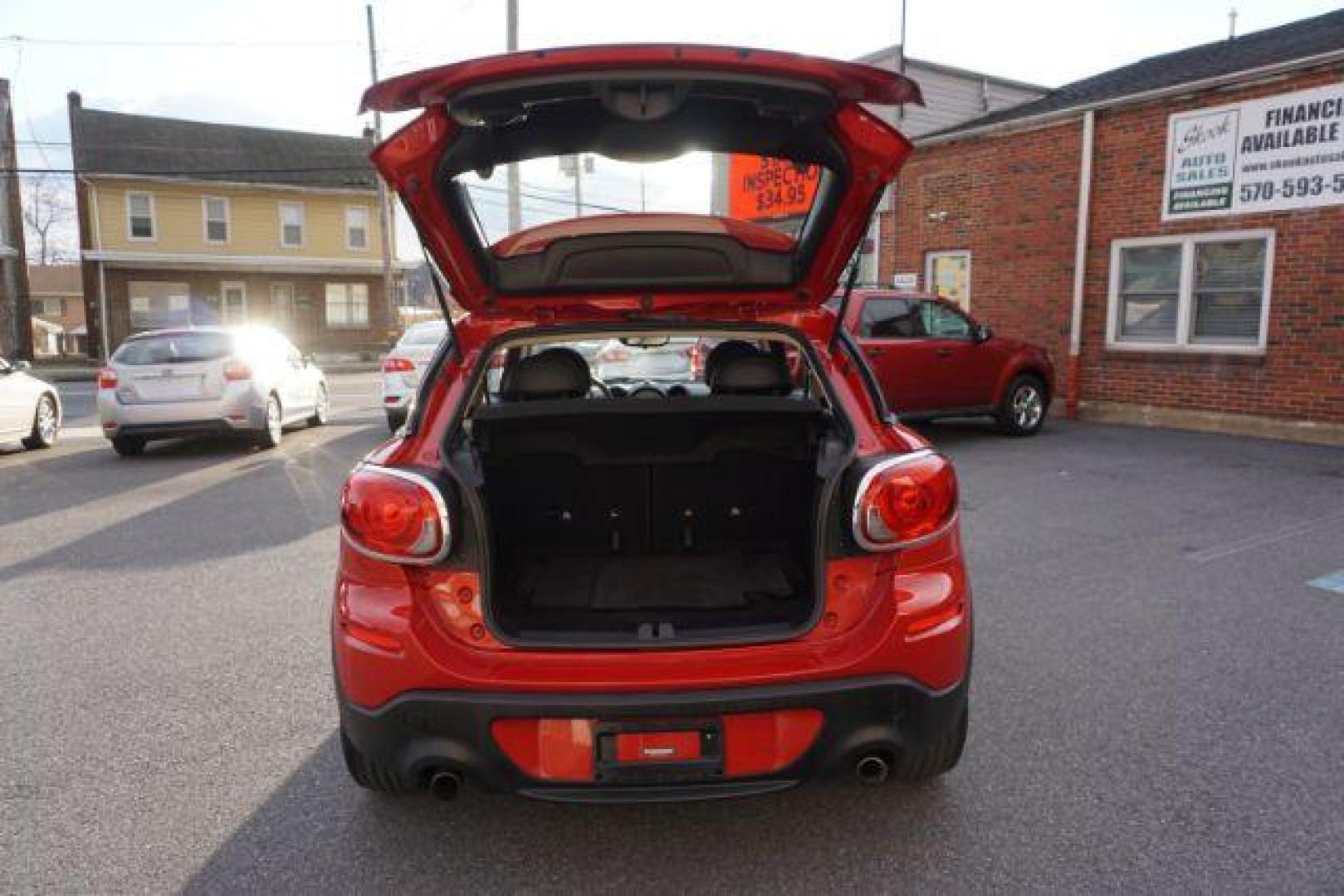 2013 Blazing Red Metallic /Carbon Black Mini Paceman S ALL4 (WMWSS7C57DW) with an 1.6L L4 DOHC 16V engine, 6-Speed Automatic transmission, located at 312 Centre Ave, Schuylkill Haven, PA, 17972, (570) 593-5278, 40.638130, -76.177383 - Photo#33