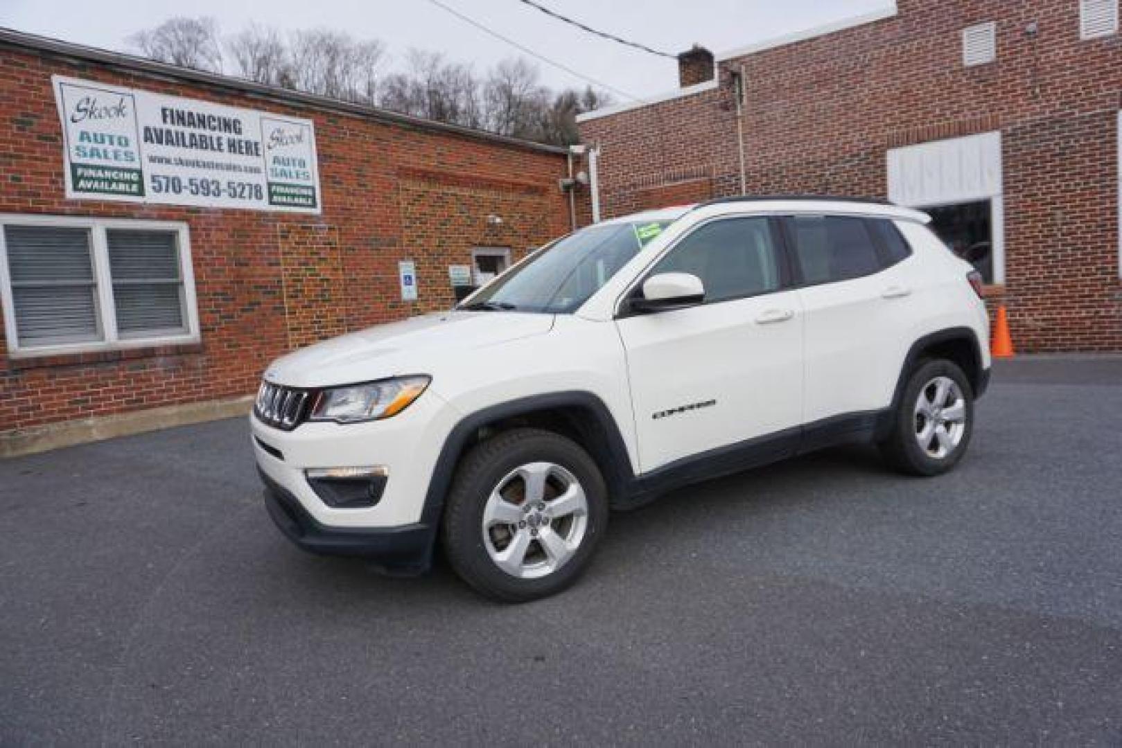 2018 White Clear Coat Jeep Compass Latitude 4WD (3C4NJDBB3JT) with an 2.4L L4 DOHC 16V engine, Continuously Variable Transmission transmission, located at 312 Centre Ave, Schuylkill Haven, PA, 17972, (570) 593-5278, 40.638130, -76.177383 - Photo#1