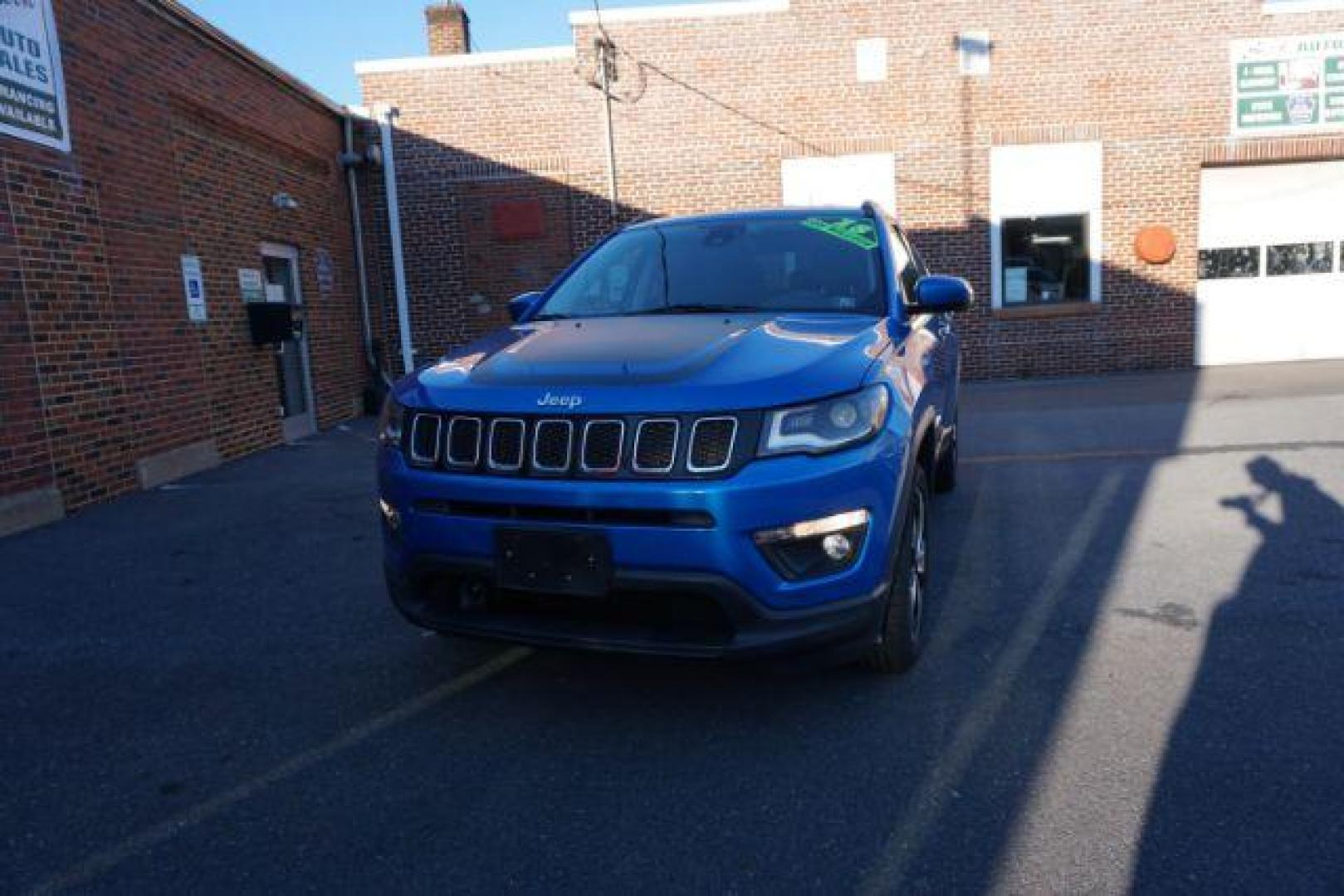 2018 Laser Blue Pearl Coat Jeep Compass Latitude 4WD (3C4NJDBB7JT) with an 2.4L L4 DOHC 16V engine, located at 312 Centre Ave, Schuylkill Haven, PA, 17972, (570) 593-5278, 40.638130, -76.177383 - collision avoidance system, HID headlamps, luggage rack, power liftgate - Photo#2