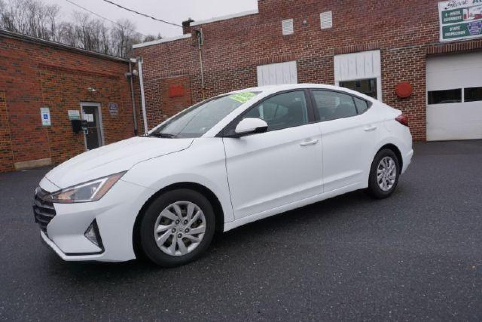 2020 Quartz White Pearl /Black, cloth Hyundai Elantra SE 6AT (5NPD74LF2LH) with an 1.8L L4 DOHC 16V engine, 6-Speed Automatic transmission, located at 312 Centre Ave, Schuylkill Haven, PA, 17972, (570) 593-5278, 40.638130, -76.177383 - aluminum/alloy wheels - Photo#1