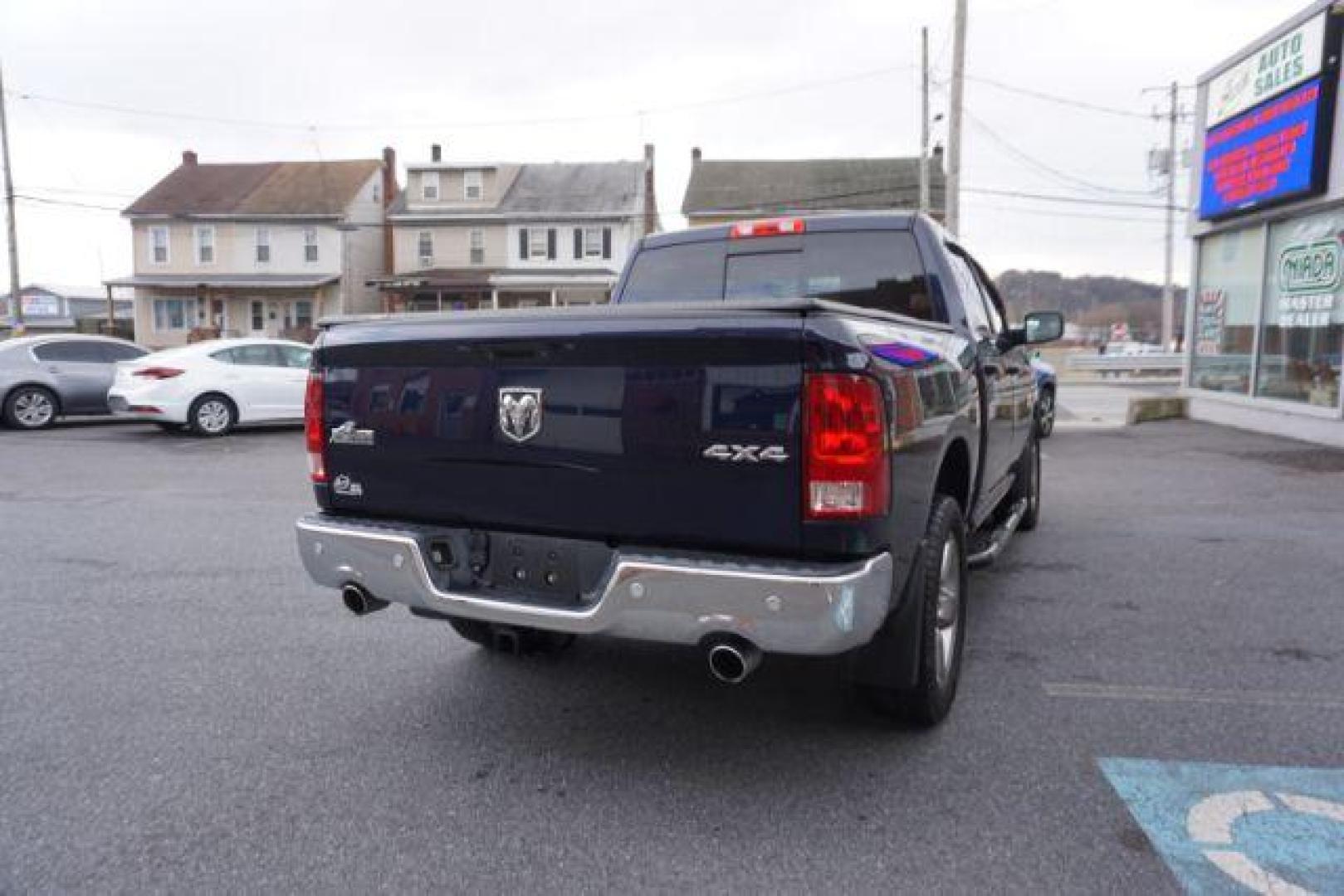 2016 Blue Streak Pearl Coat /Black/Diesel Gray (Fleet), cloth RAM 1500 SLT Crew Cab SWB 4WD (3C6RR7LT0GG) with an 5.7L V8 OHV 16V engine, 8-Speed Automatic transmission, located at 312 Centre Ave, Schuylkill Haven, PA, 17972, (570) 593-5278, 40.638130, -76.177383 - back up camera, bluetooth, navigation, rear parking sensor, aluminum/alloy wheels, bed liner, fixed running boards, fog lights, power driver's seat, remote engine starter, steering wheel mounted audio controls, towing pkg, lockinf limited slip differential, Big Horn/Lonestar Pkg - Photo#9