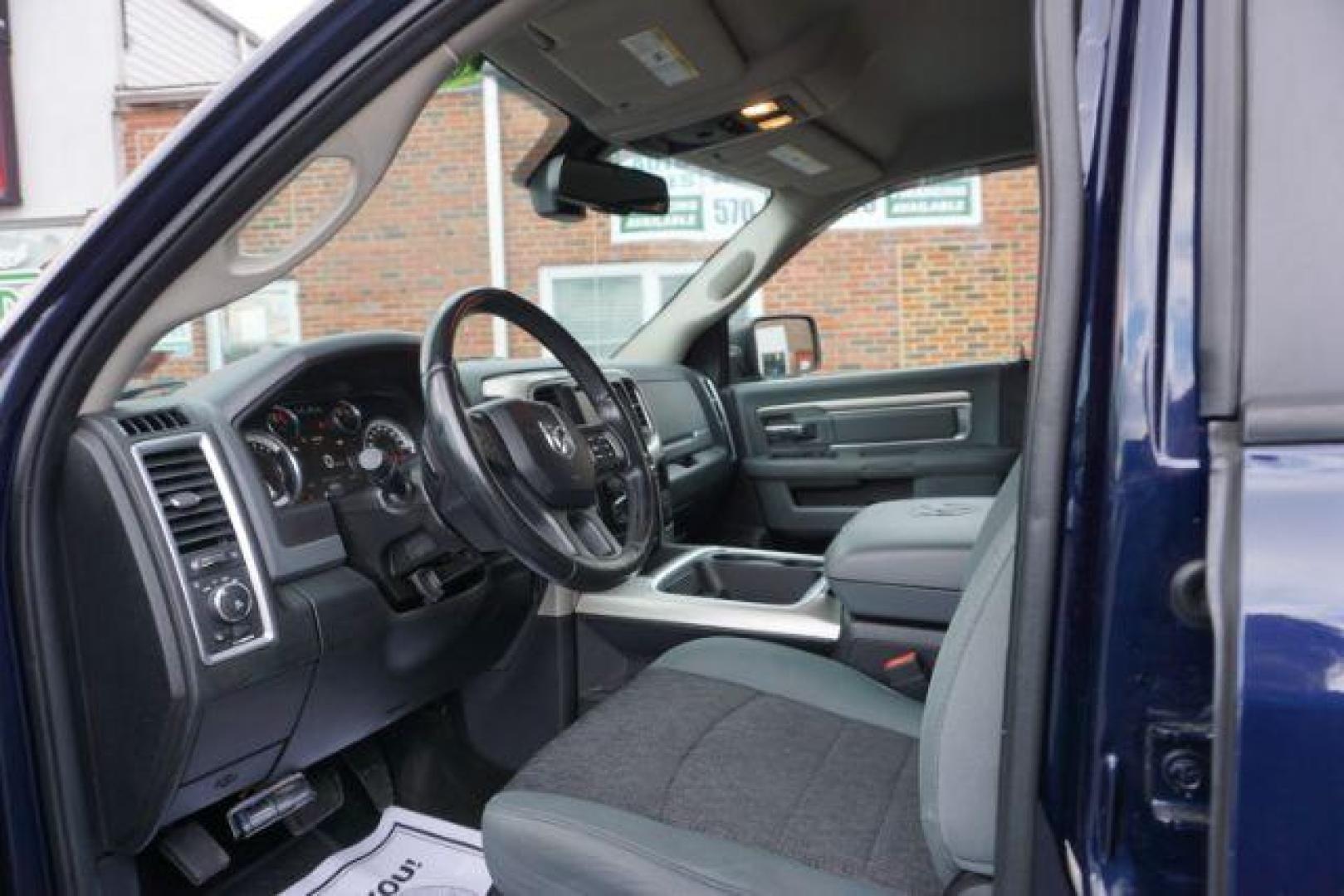 2016 Blue Streak Pearl Coat /Black/Diesel Gray (Fleet), cloth RAM 1500 SLT Crew Cab SWB 4WD (3C6RR7LT0GG) with an 5.7L V8 OHV 16V engine, 8-Speed Automatic transmission, located at 312 Centre Ave, Schuylkill Haven, PA, 17972, (570) 593-5278, 40.638130, -76.177383 - back up camera, bluetooth, navigation, rear parking sensor, aluminum/alloy wheels, bed liner, fixed running boards, fog lights, power driver's seat, remote engine starter, steering wheel mounted audio controls, towing pkg, lockinf limited slip differential, Big Horn/Lonestar Pkg - Photo#18