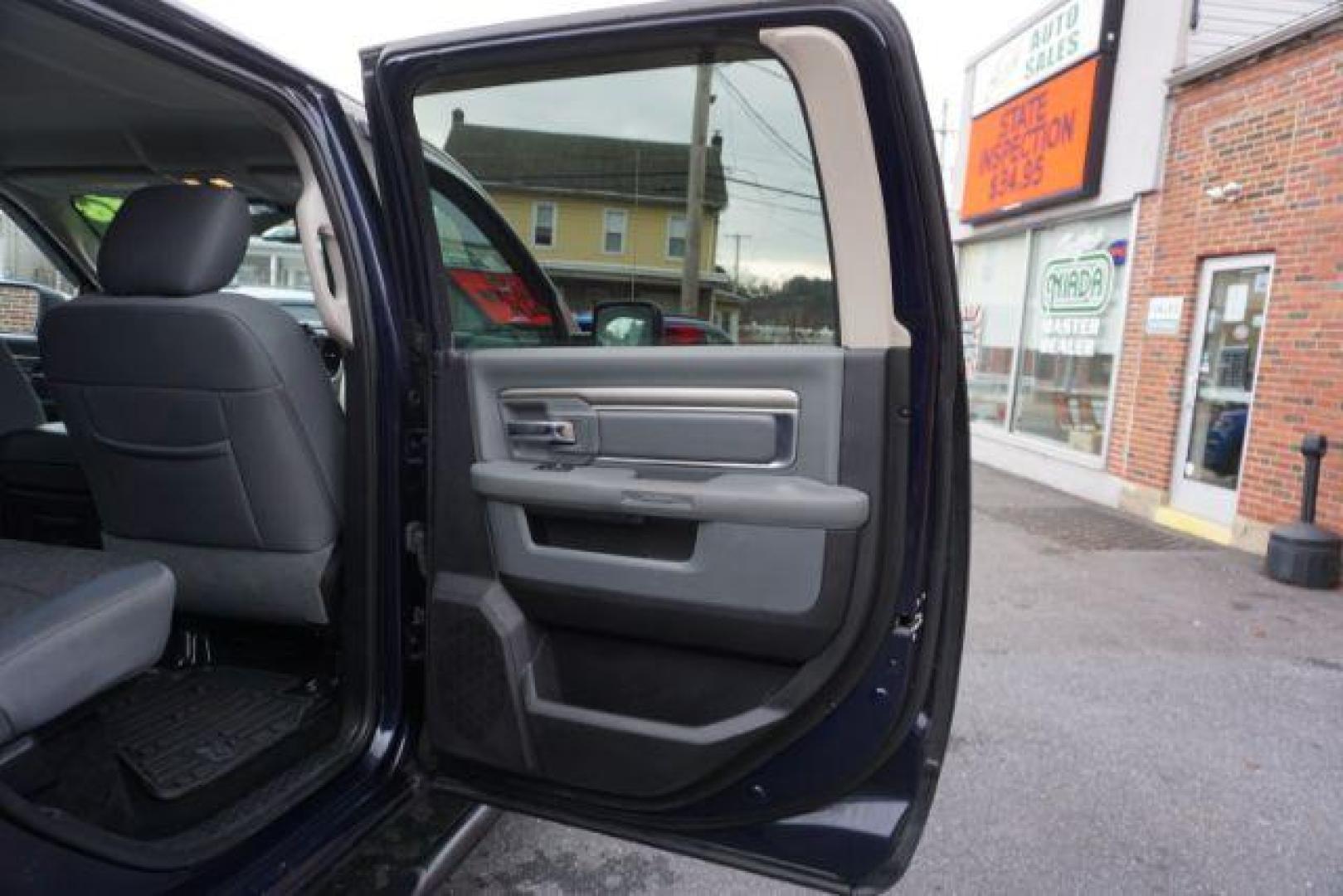 2016 Blue Streak Pearl Coat /Black/Diesel Gray (Fleet), cloth RAM 1500 SLT Crew Cab SWB 4WD (3C6RR7LT0GG) with an 5.7L V8 OHV 16V engine, 8-Speed Automatic transmission, located at 312 Centre Ave, Schuylkill Haven, PA, 17972, (570) 593-5278, 40.638130, -76.177383 - back up camera, bluetooth, navigation, rear parking sensor, aluminum/alloy wheels, bed liner, fixed running boards, fog lights, power driver's seat, remote engine starter, steering wheel mounted audio controls, towing pkg, lockinf limited slip differential, Big Horn/Lonestar Pkg - Photo#43