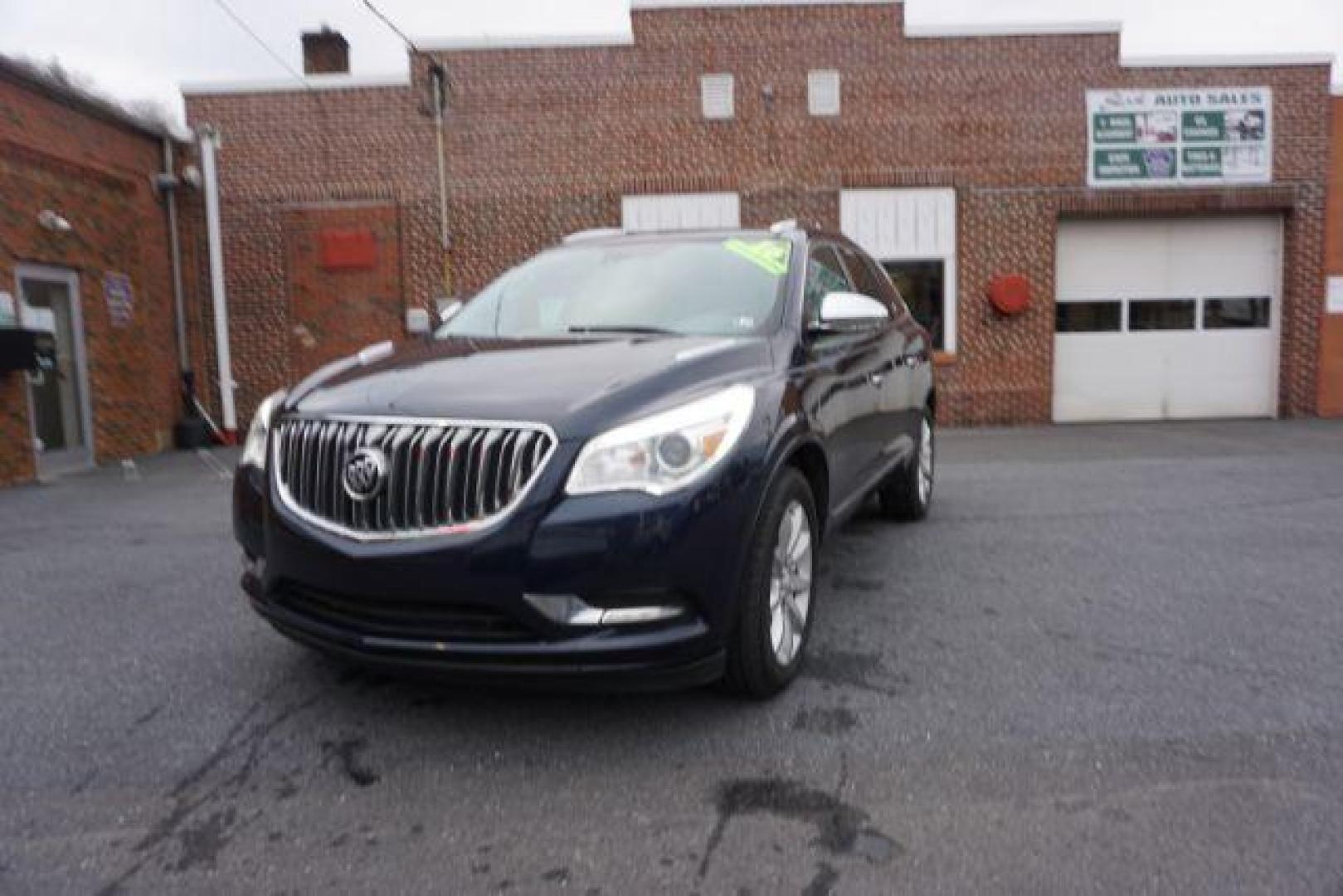 2016 Dark Sapphire Blue Metallic /Light Titanium Seats w/Dark Titanium Interior Acce Buick Enclave Premium AWD (5GAKVCKD0GJ) with an 3.6L V6 DOHC 24V engine, 6-Speed Automatic Overdrive transmission, located at 312 Centre Ave, Schuylkill Haven, PA, 17972, (570) 593-5278, 40.638130, -76.177383 - collision avoidance, lane departure warning, navigation, luggage rack, power sunroof, towing pkg, Bose premium sound - Photo#2