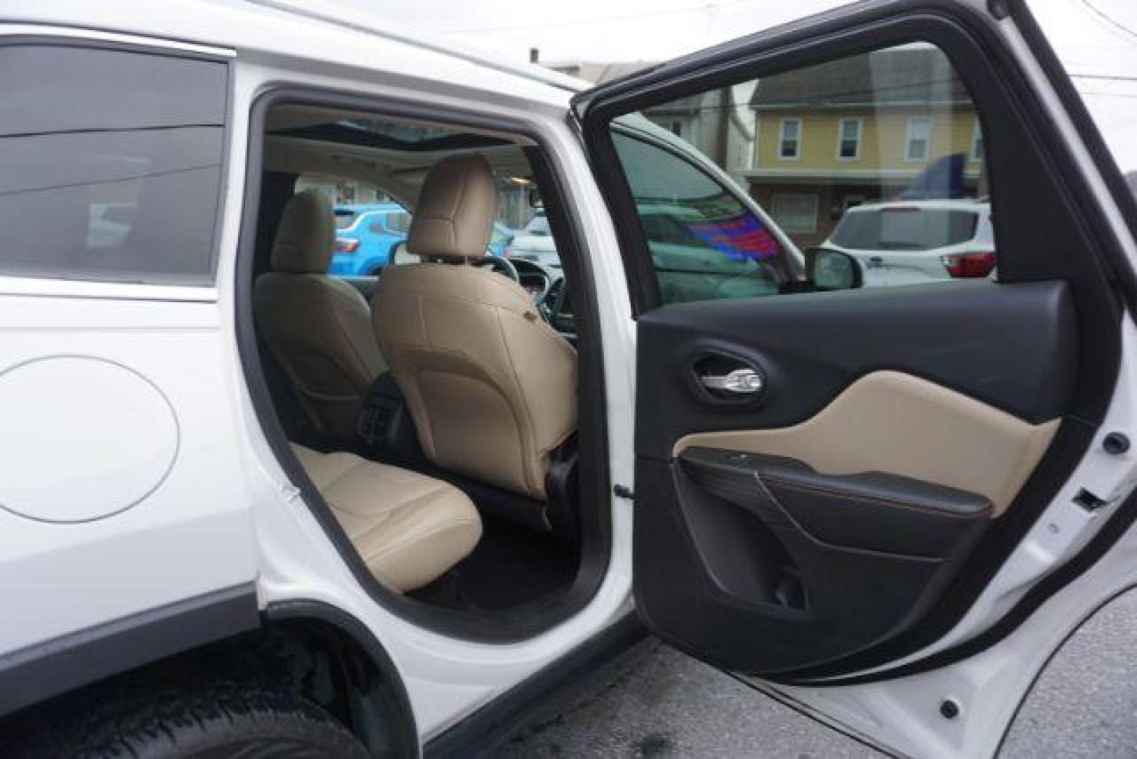 2015 Bright White Clearcoat /Light Frost Beige/Black Jeep Cherokee Limited 4WD (1C4PJMDS9FW) with an 3.2L V6 DOHC 24V engine, 9-Speed Automatic transmission, located at 312 Centre Ave, Schuylkill Haven, PA, 17972, (570) 593-5278, 40.638130, -76.177383 - automatic climate control, back up camera, blind spot monitor, lane departure warning, navigation system, passive keyless entry, rear parking sensors, univ garage door opener, aluminum/alloy wheels, heated exterior mirrors, leather seats, power driver's seat, power sunroof, remote engine starter, st - Photo#39