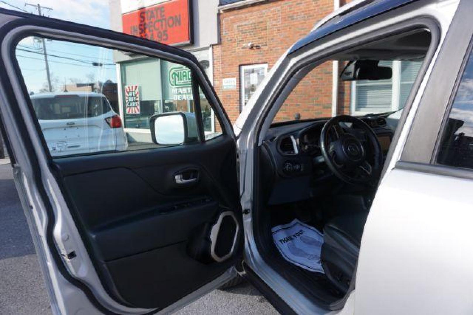 2016 Granite Crystal Metallic Clear Coat /Black, leather Jeep Renegade Limited 4WD (ZACCJBDT4GP) with an 2.4L L4 DOHC 16V engine, 9-Speed Automatic transmission, located at 312 Centre Ave, Schuylkill Haven, PA, 17972, (570) 593-5278, 40.638130, -76.177383 - automatic climate control, back up camera, bluetooth connection, collision avoidance, passive keyless entry, aluminum/alloy wheels, leather seats, luggage rack, power driver's seat, remote engine starter, removeable open air sunroof, heated front seats - Photo#16