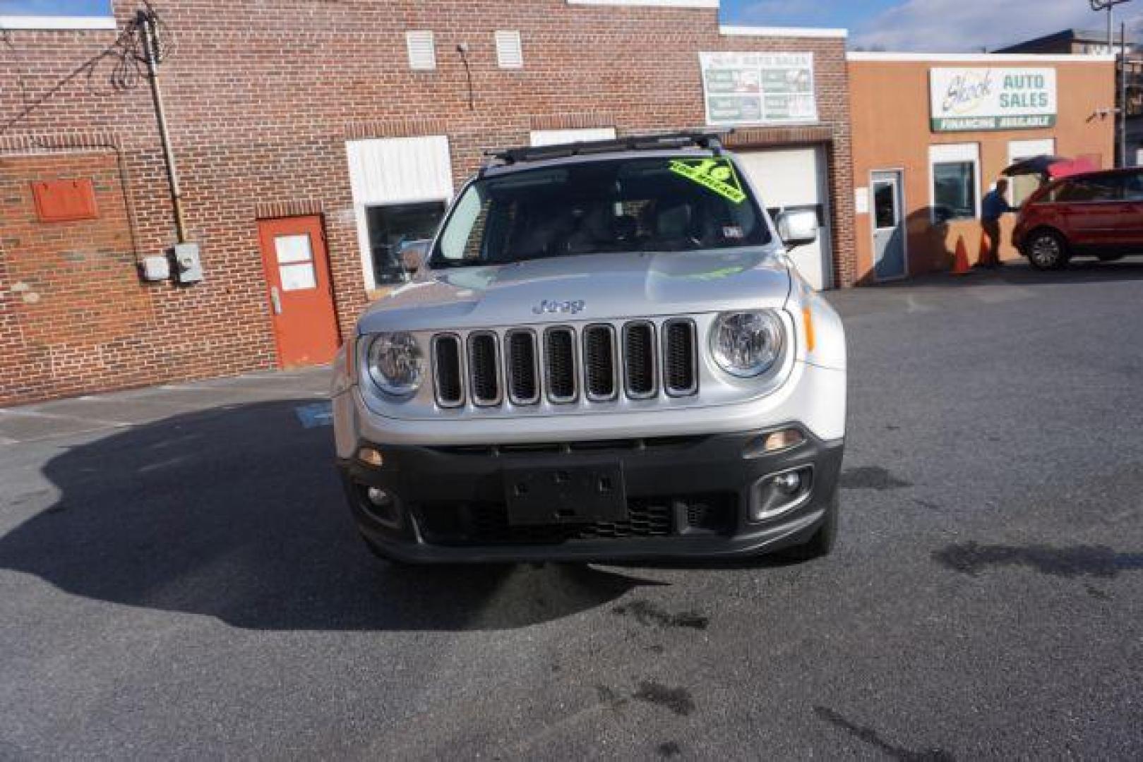 2016 Granite Crystal Metallic Clear Coat /Black, leather Jeep Renegade Limited 4WD (ZACCJBDT4GP) with an 2.4L L4 DOHC 16V engine, 9-Speed Automatic transmission, located at 312 Centre Ave, Schuylkill Haven, PA, 17972, (570) 593-5278, 40.638130, -76.177383 - automatic climate control, back up camera, bluetooth connection, collision avoidance, passive keyless entry, aluminum/alloy wheels, leather seats, luggage rack, power driver's seat, remote engine starter, removeable open air sunroof, heated front seats - Photo#3