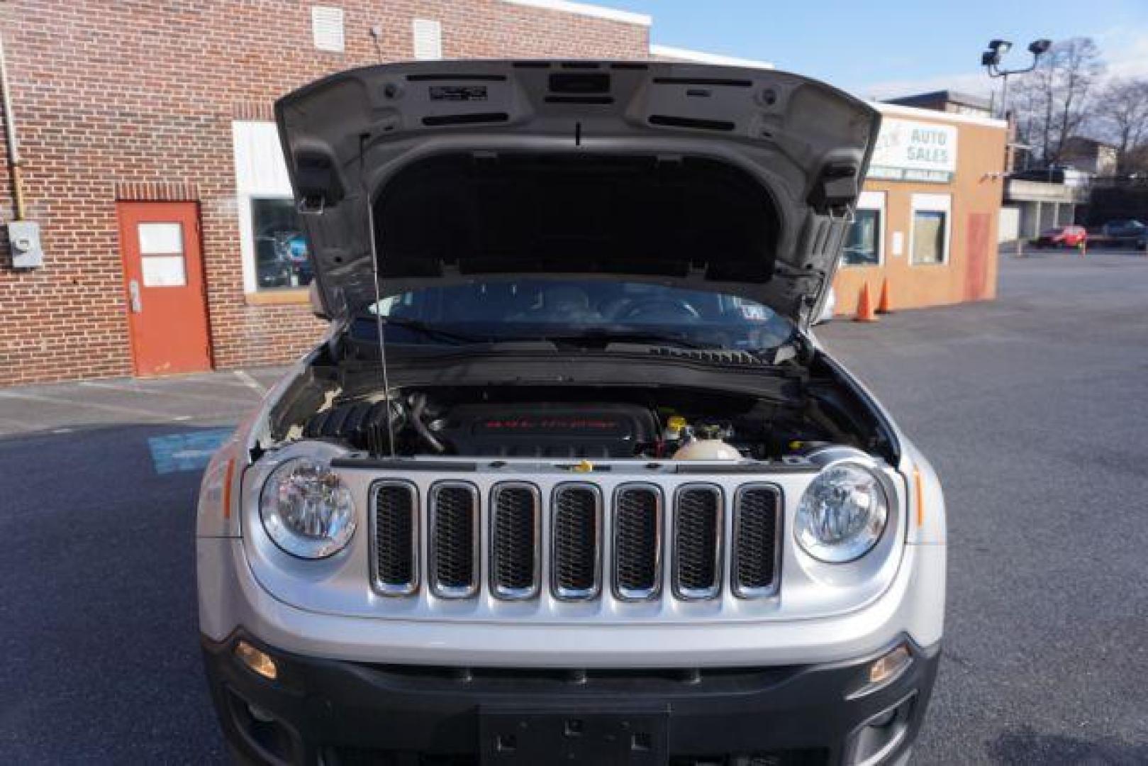 2016 Granite Crystal Metallic Clear Coat /Black, leather Jeep Renegade Limited 4WD (ZACCJBDT4GP) with an 2.4L L4 DOHC 16V engine, 9-Speed Automatic transmission, located at 312 Centre Ave, Schuylkill Haven, PA, 17972, (570) 593-5278, 40.638130, -76.177383 - automatic climate control, back up camera, bluetooth connection, collision avoidance, passive keyless entry, aluminum/alloy wheels, leather seats, luggage rack, power driver's seat, remote engine starter, removeable open air sunroof, heated front seats - Photo#54