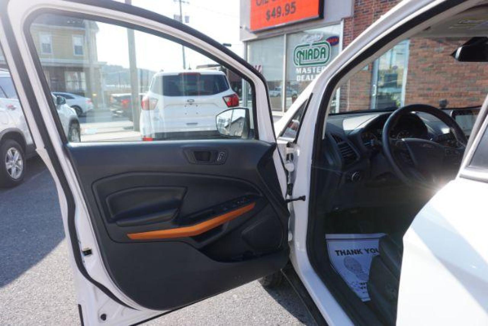 2018 Diamond White /Ebony Black, leather/premium cloth Ford EcoSport SES AWD (MAJ6P1CL4JC) with an 2.0L L4 DOHC 16V engine, 6-Speed Automatic transmission, located at 312 Centre Ave, Schuylkill Haven, PA, 17972, (570) 593-5278, 40.638130, -76.177383 - luggage rack - Photo#14