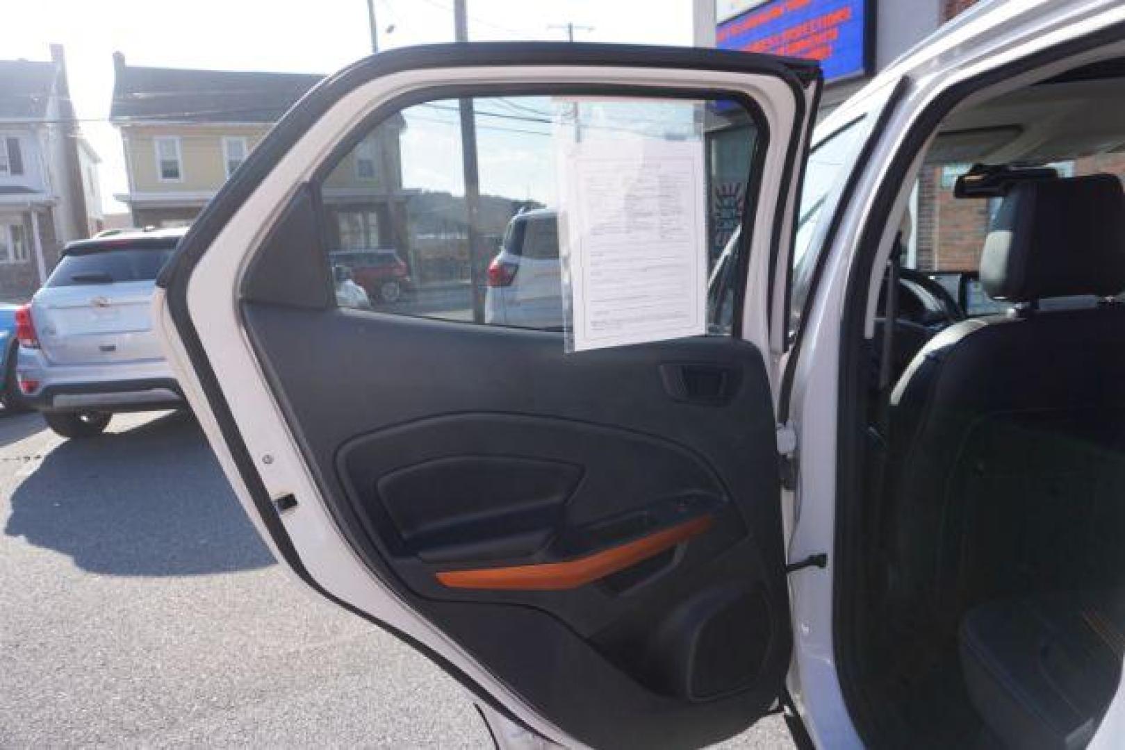 2018 Diamond White /Ebony Black, leather/premium cloth Ford EcoSport SES AWD (MAJ6P1CL4JC) with an 2.0L L4 DOHC 16V engine, 6-Speed Automatic transmission, located at 312 Centre Ave, Schuylkill Haven, PA, 17972, (570) 593-5278, 40.638130, -76.177383 - luggage rack - Photo#35