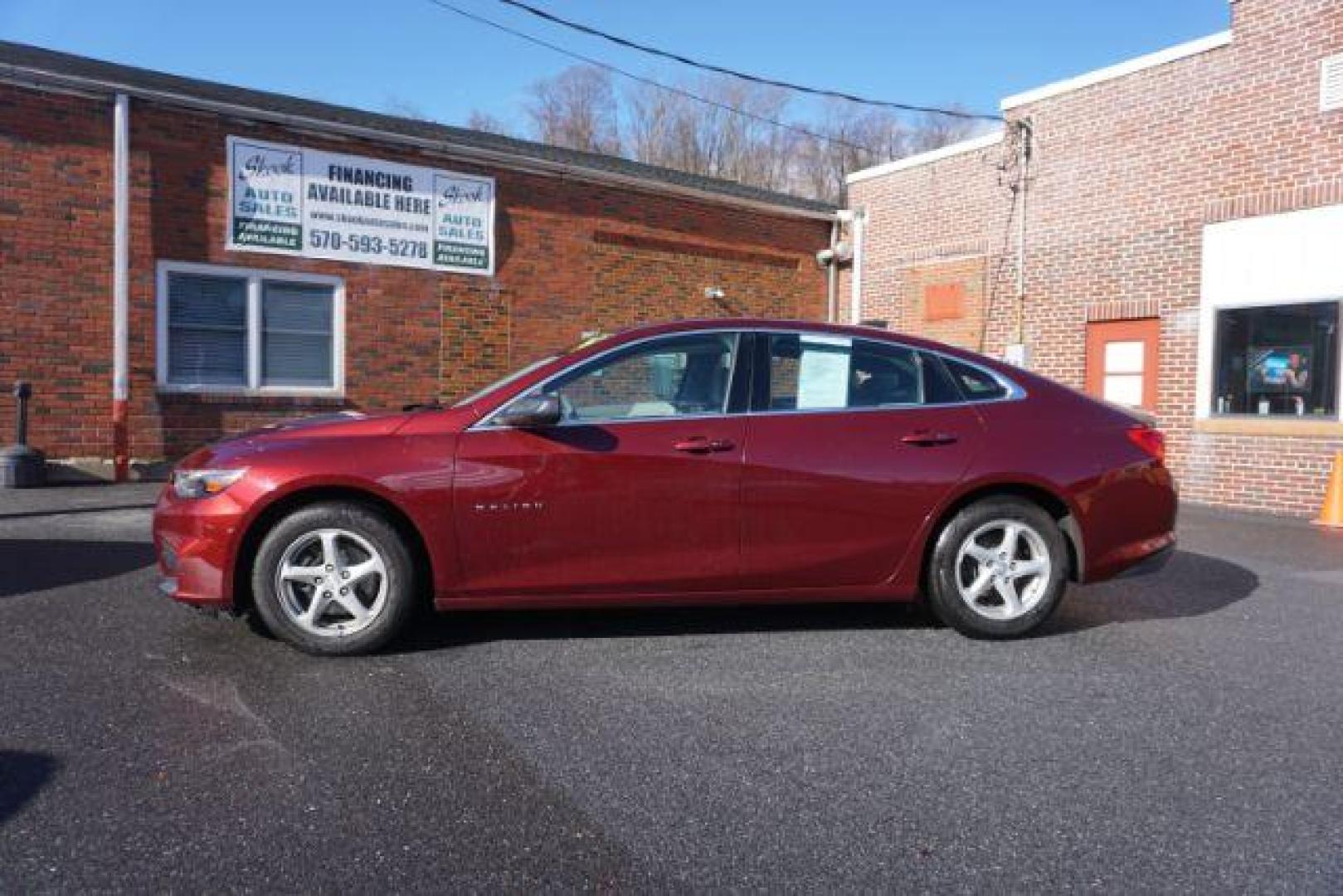 2016 Butte Red Metalllic Chevrolet Malibu LS (1G1ZB5ST5GF) with an 1.5L L4 DOHC 16V engine, 6-Speed Automatic transmission, located at 312 Centre Ave, Schuylkill Haven, PA, 17972, (570) 593-5278, 40.638130, -76.177383 - remote engine starter - Photo#0