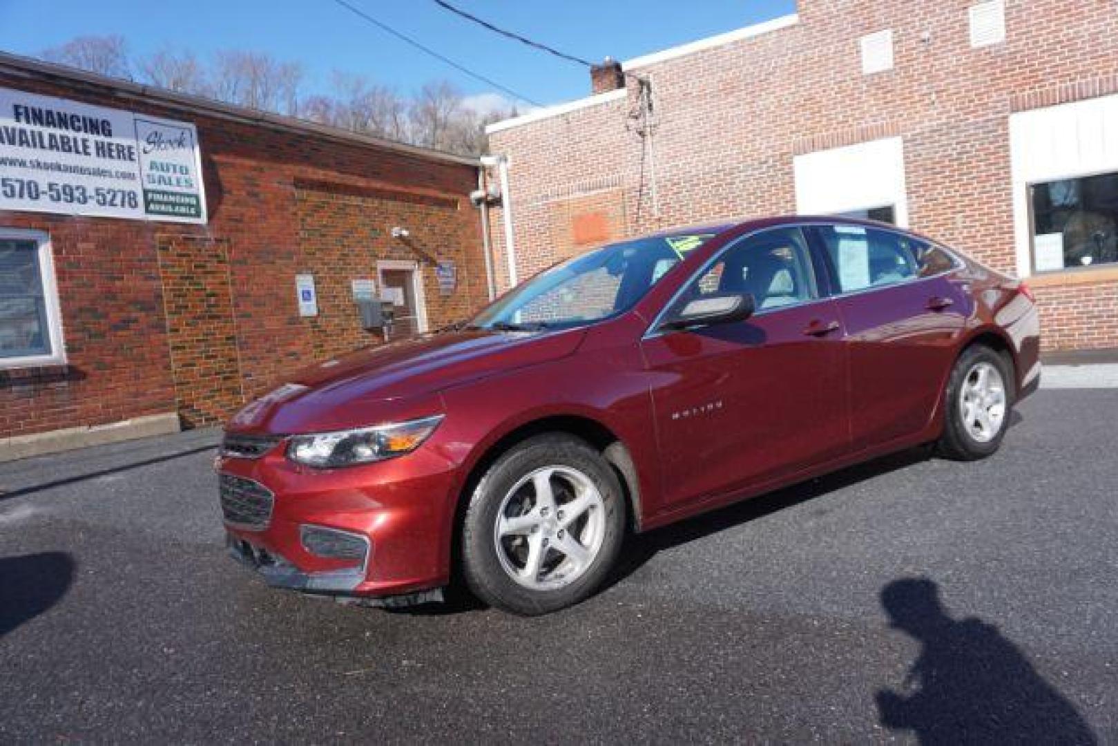 2016 Butte Red Metalllic Chevrolet Malibu LS (1G1ZB5ST5GF) with an 1.5L L4 DOHC 16V engine, 6-Speed Automatic transmission, located at 312 Centre Ave, Schuylkill Haven, PA, 17972, (570) 593-5278, 40.638130, -76.177383 - remote engine starter - Photo#1