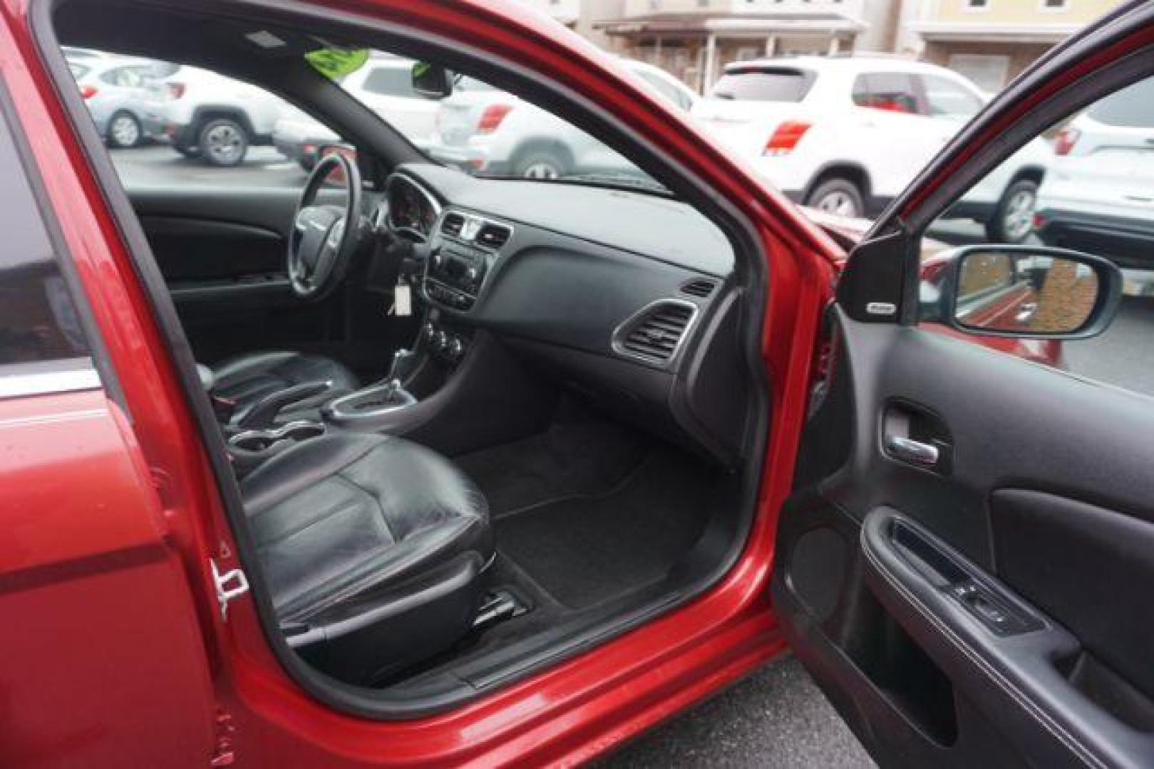 2014 Dp Cherry Red Crystal PC /Black Chrysler 200 Limited (1C3CCBCG6EN) with an 3.6L V6 DOHC 24V FFV engine, 6-Speed Automatic transmission, located at 312 Centre Ave, Schuylkill Haven, PA, 17972, (570) 593-5278, 40.638130, -76.177383 - bluetooth, 3.6L V6 engine, aluminum/alloy wheels, fog lights, leather seats, power driver's seat, remote engine starter, heated front seats, Boston acoustics stereo - Photo#47