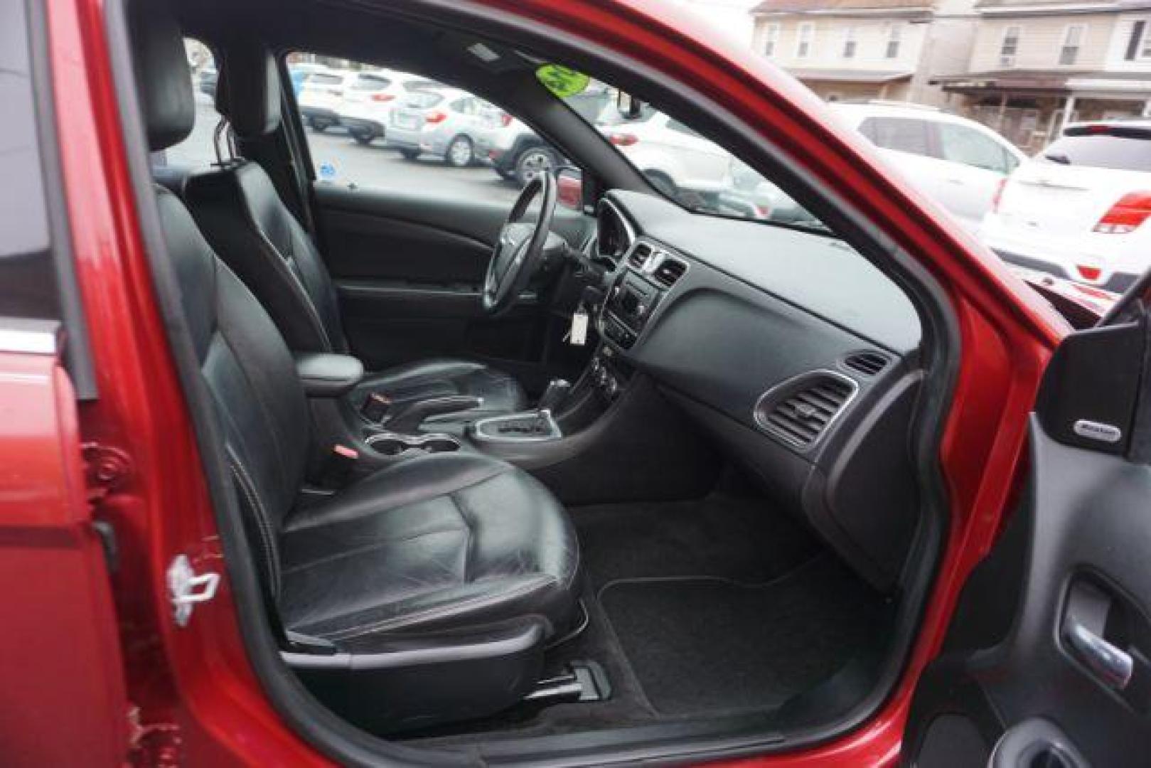 2014 Dp Cherry Red Crystal PC /Black Chrysler 200 Limited (1C3CCBCG6EN) with an 3.6L V6 DOHC 24V FFV engine, 6-Speed Automatic transmission, located at 312 Centre Ave, Schuylkill Haven, PA, 17972, (570) 593-5278, 40.638130, -76.177383 - bluetooth, 3.6L V6 engine, aluminum/alloy wheels, fog lights, leather seats, power driver's seat, remote engine starter, heated front seats, Boston acoustics stereo - Photo#48