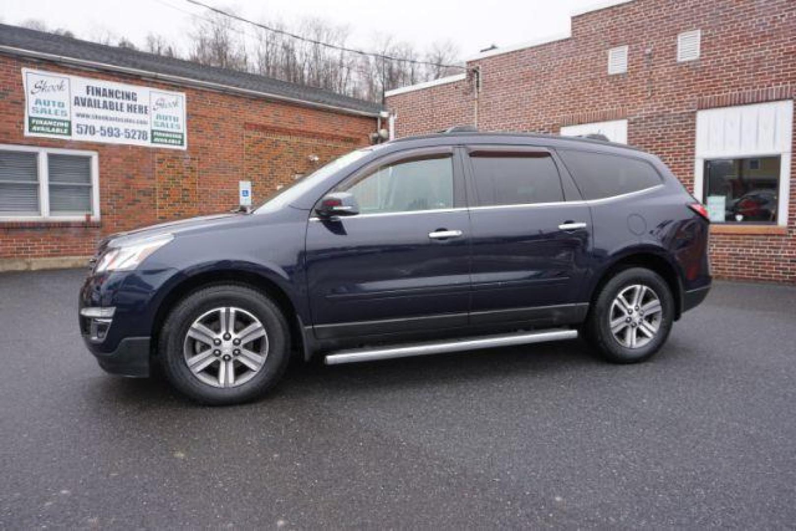 2017 Blue Velvet Metallic /Dark Titanium / Light Titanium, premium cloth Chevrolet Traverse 1LT AWD (1GNKVGKD5HJ) with an 3.6L V6 DOHC 24V engine, 6-Speed Automatic transmission, located at 312 Centre Ave, Schuylkill Haven, PA, 17972, (570) 593-5278, 40.638130, -76.177383 - rear parking sensors, aluminum/alloy wheels, fixed running boards, luggage rack, power driver's seat, towing pkg, heated front seats - Photo#0