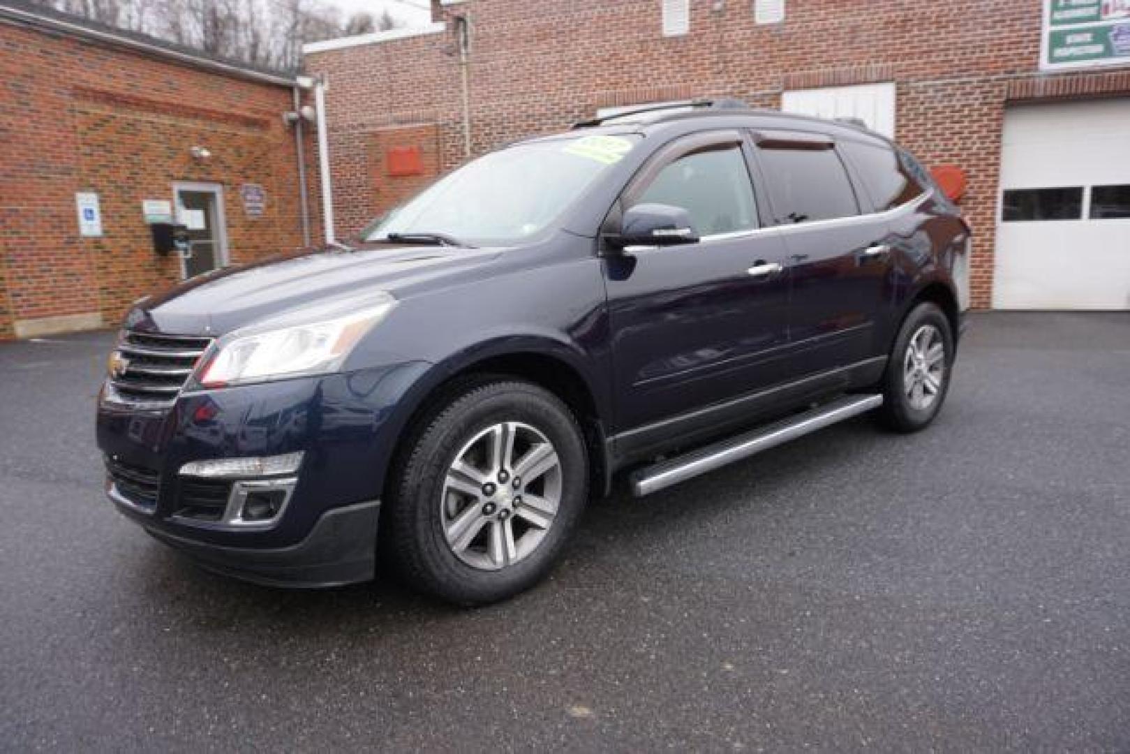 2017 Blue Velvet Metallic /Dark Titanium / Light Titanium, premium cloth Chevrolet Traverse 1LT AWD (1GNKVGKD5HJ) with an 3.6L V6 DOHC 24V engine, 6-Speed Automatic transmission, located at 312 Centre Ave, Schuylkill Haven, PA, 17972, (570) 593-5278, 40.638130, -76.177383 - rear parking sensors, aluminum/alloy wheels, fixed running boards, luggage rack, power driver's seat, towing pkg, heated front seats - Photo#1