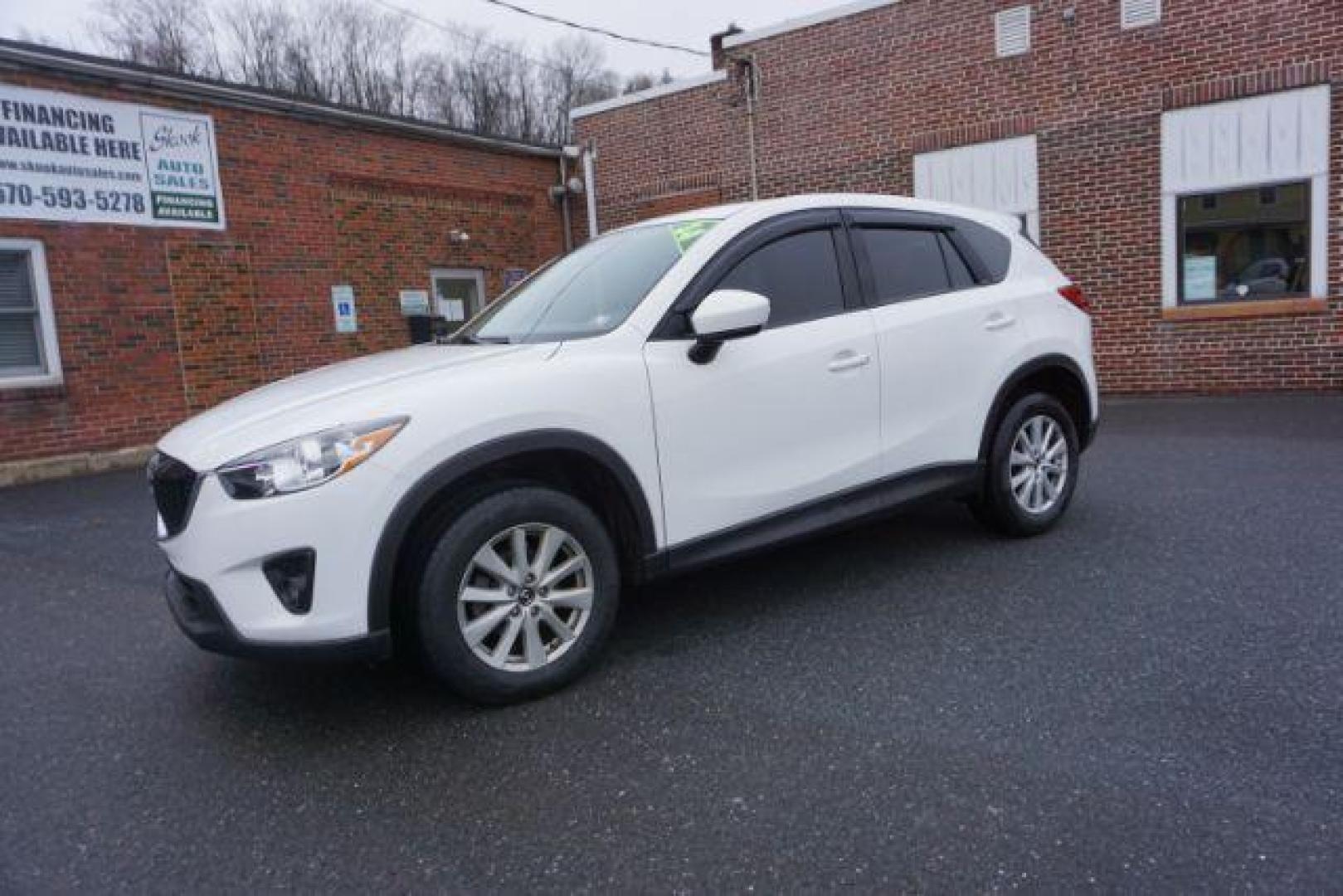 2014 Crystal White Pearl Mica /Sand Mazda CX-5 Touring AWD (JM3KE4CY4E0) with an 2.5L L4 DOHC 16V engine, 6-Speed Automatic transmission, located at 312 Centre Ave, Schuylkill Haven, PA, 17972, (570) 593-5278, 40.638130, -76.177383 - bluetooth, navigation system, fog lights - Photo#1