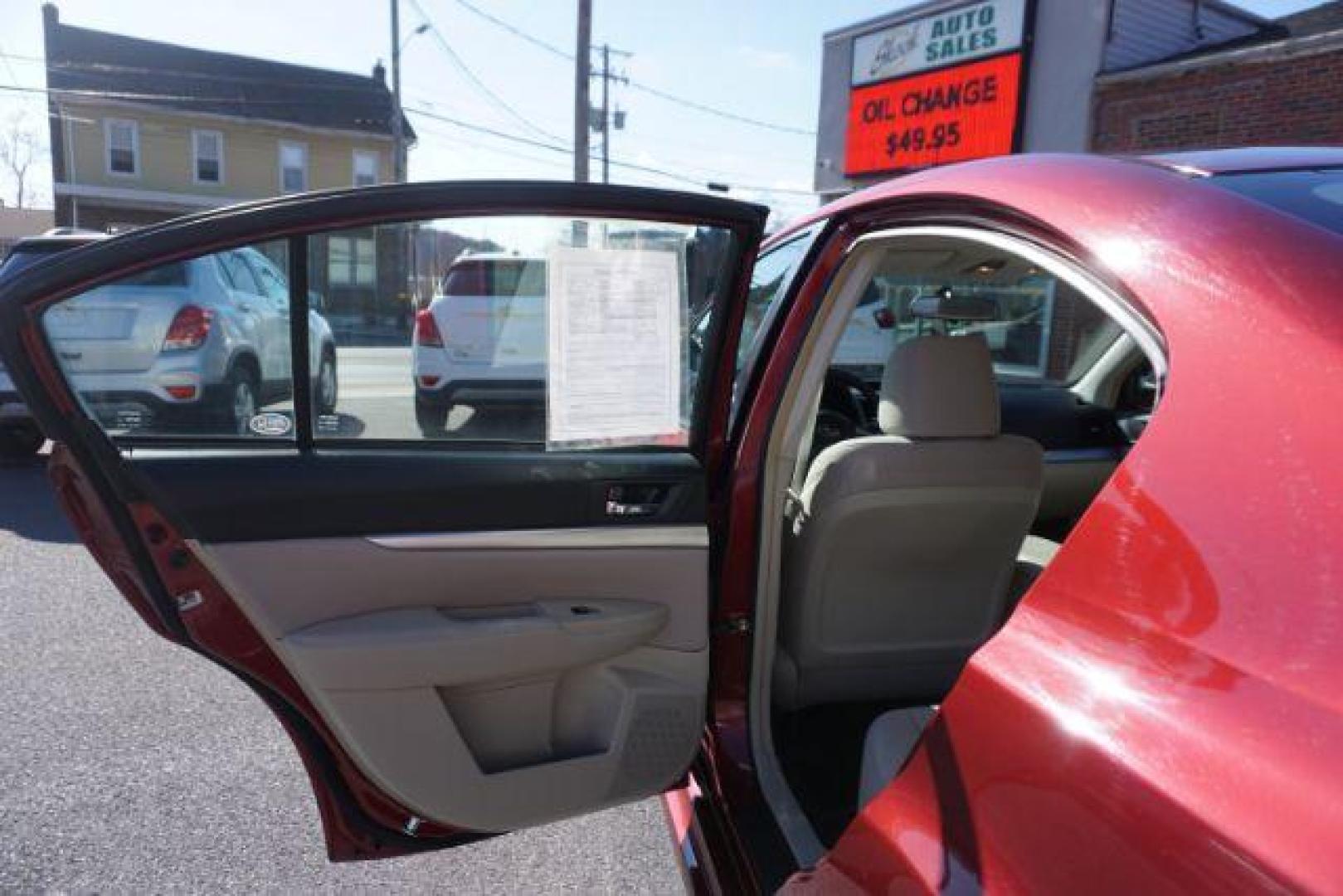 2014 Venetian Red Pearl Subaru Legacy 2.5i (4S3BMBA62E3) with an 2.5L H4 SOHC 16V engine, Continuously Variable Transmission transmission, located at 312 Centre Ave, Schuylkill Haven, PA, 17972, (570) 593-5278, 40.638130, -76.177383 - aluminum/alloy wheels, fog lights, universal garage door opener - Photo#33