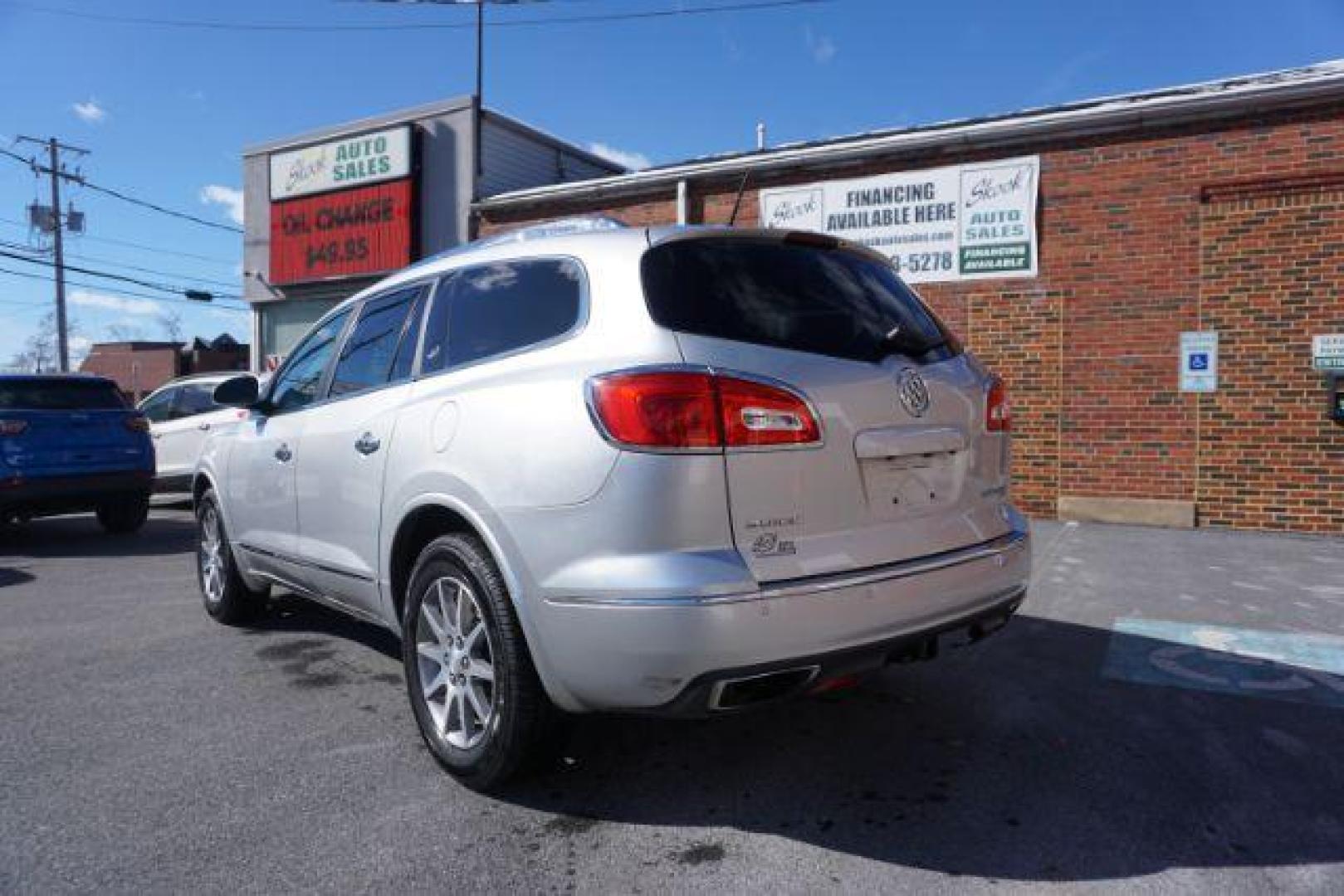 2016 Sparkling Silver Metallic /Light Titanium Seats w/Dark Titanium Interior Acce Buick Enclave Leather AWD (5GAKVBKD9GJ) with an 3.6L V6 DOHC 24V engine, 6-Speed Automatic Overdrive transmission, located at 312 Centre Ave, Schuylkill Haven, PA, 17972, (570) 593-5278, 40.638130, -76.177383 - Bose premium sound, collision avoidance system, lane departure warning, luggage rack, navigation system - Photo#11