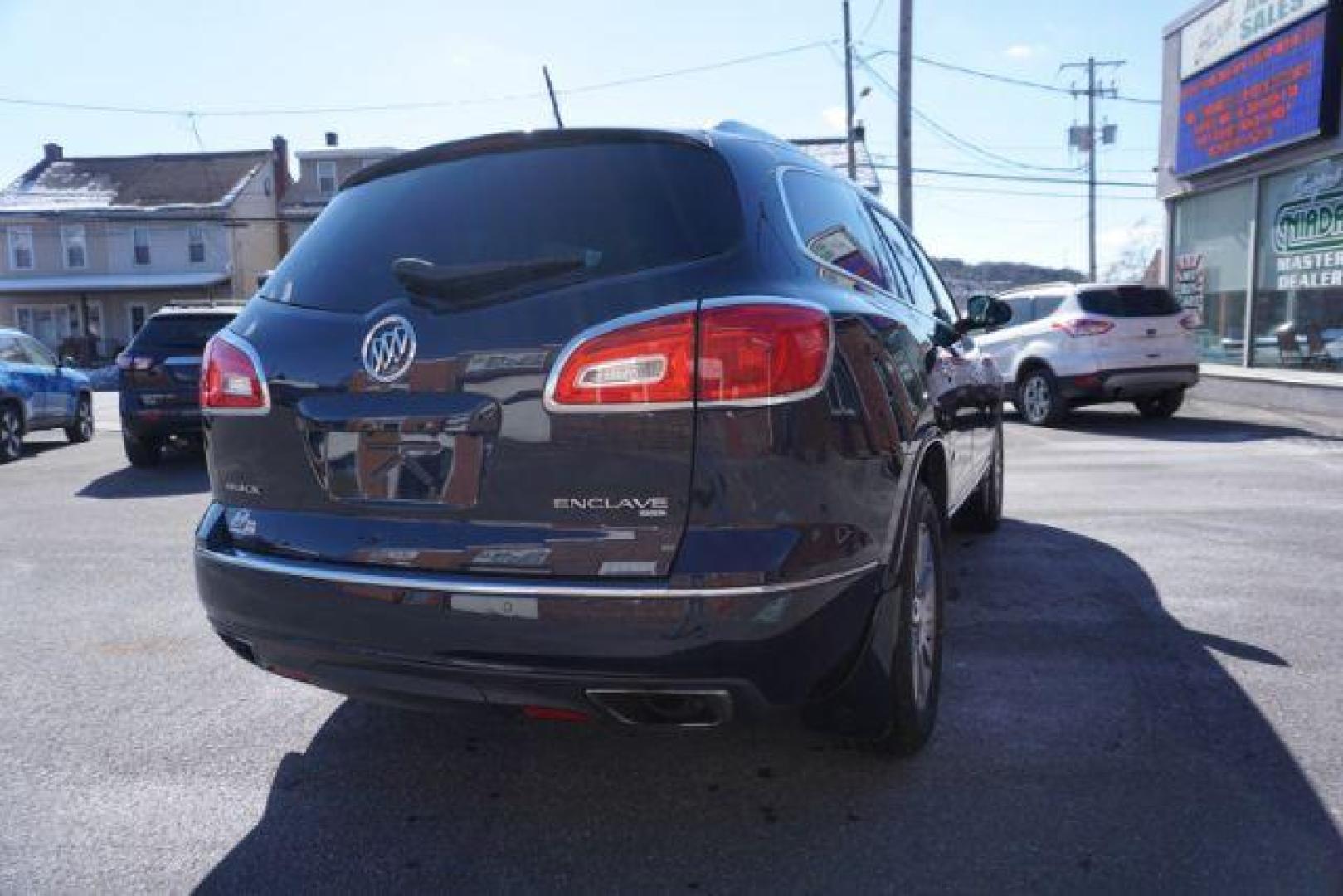 2015 Dark Sapphire Blue Met /Ebony Buick Enclave Leather AWD (5GAKVBKDXFJ) with an 3.6L V6 DOHC 24V engine, 6-Speed Automatic Overdrive transmission, located at 312 Centre Ave, Schuylkill Haven, PA, 17972, (570) 593-5278, 40.638130, -76.177383 - Bose Premium Stereo, Collision Avoidance System, Lane Departure Warning, Navigation System, Power Sunroof, Towing Package - Photo#14