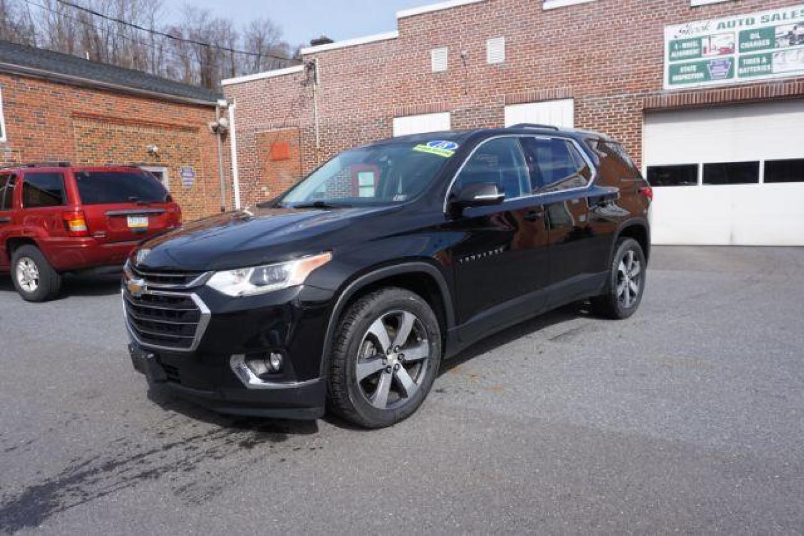 2018 Black Currant Metallic /Jet Black, leather Chevrolet Traverse LT Feather AWD (1GNEVHKW9JJ) with an 3.6L V6 DOHC 24V engine, 9-Speed Automatic transmission, located at 312 Centre Ave, Schuylkill Haven, PA, 17972, (570) 593-5278, 40.638130, -76.177383 - luggage rack, power sunroof - Photo#1