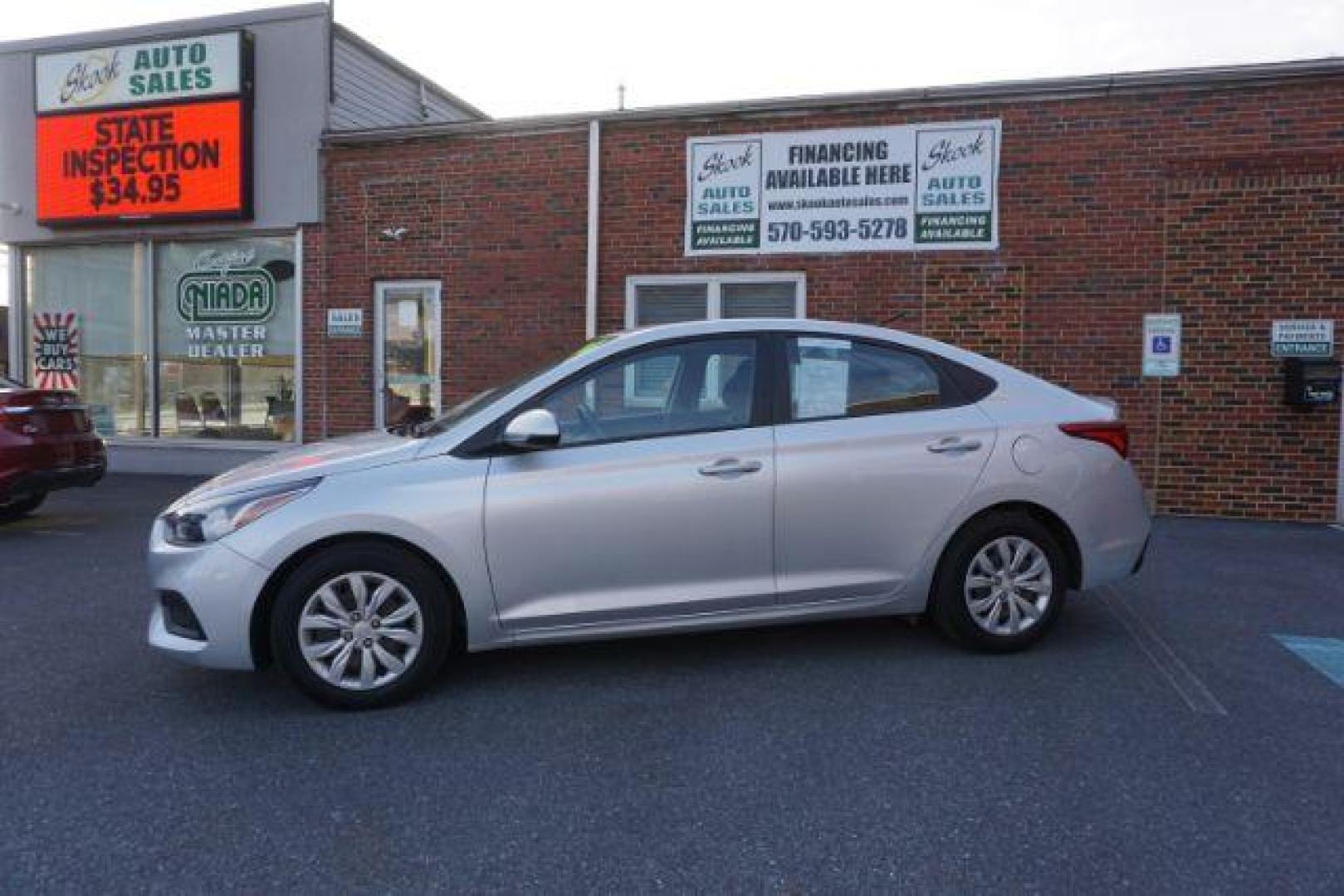 2020 Olympus Silver Hyundai Accent SE 4-Door 6M (3KPC24A61LE) with an 1.6L L4 DOHC 16V engine, 6-Speed Manual transmission, located at 312 Centre Ave, Schuylkill Haven, PA, 17972, (570) 593-5278, 40.638130, -76.177383 - aluminum/alloy wheels - Photo#0