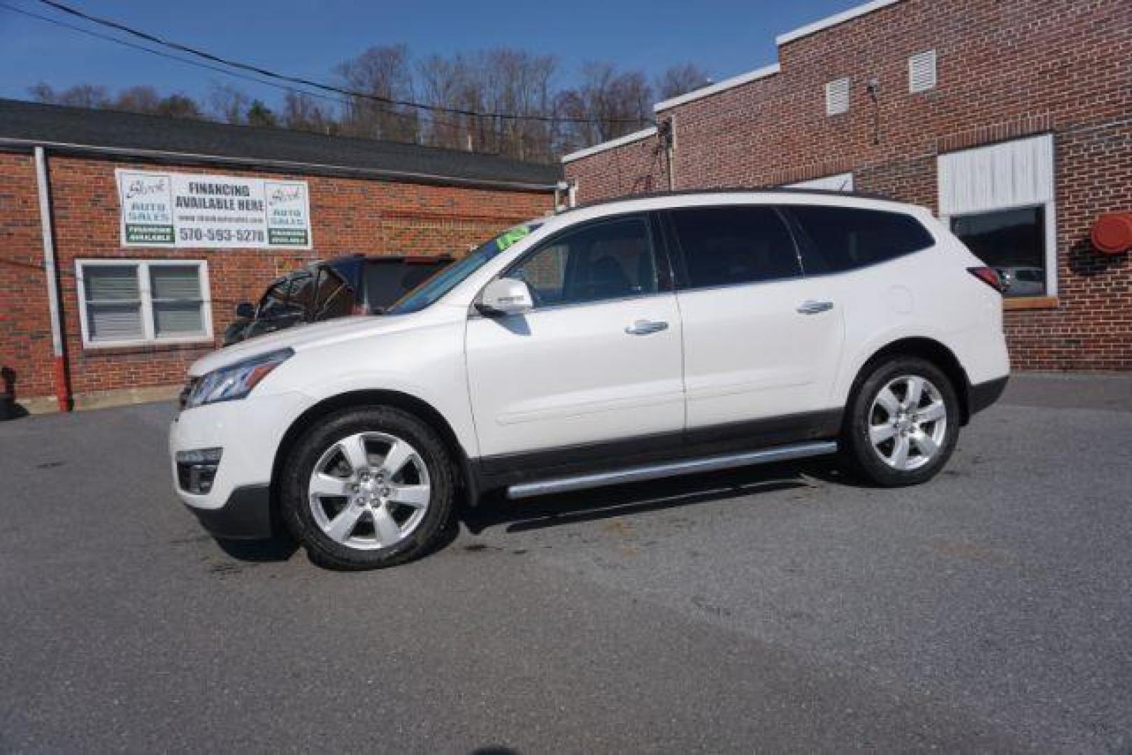 2017 Summit White Chevrolet Traverse 1LT AWD (1GNKVGKD9HJ) with an 3.6L V6 DOHC 24V engine, 6-Speed Automatic transmission, located at 312 Centre Ave, Schuylkill Haven, PA, 17972, (570) 593-5278, 40.638130, -76.177383 - Automatic climate control, fixed running boards, heated front seats, luggage rack, power driver's seat, towing package, universal garage door opener - Photo#1