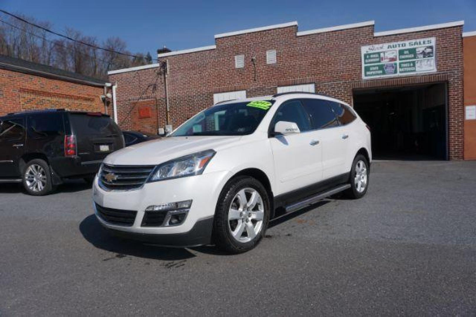 2017 Summit White Chevrolet Traverse 1LT AWD (1GNKVGKD9HJ) with an 3.6L V6 DOHC 24V engine, 6-Speed Automatic transmission, located at 312 Centre Ave, Schuylkill Haven, PA, 17972, (570) 593-5278, 40.638130, -76.177383 - Automatic climate control, fixed running boards, heated front seats, luggage rack, power driver's seat, towing package, universal garage door opener - Photo#3