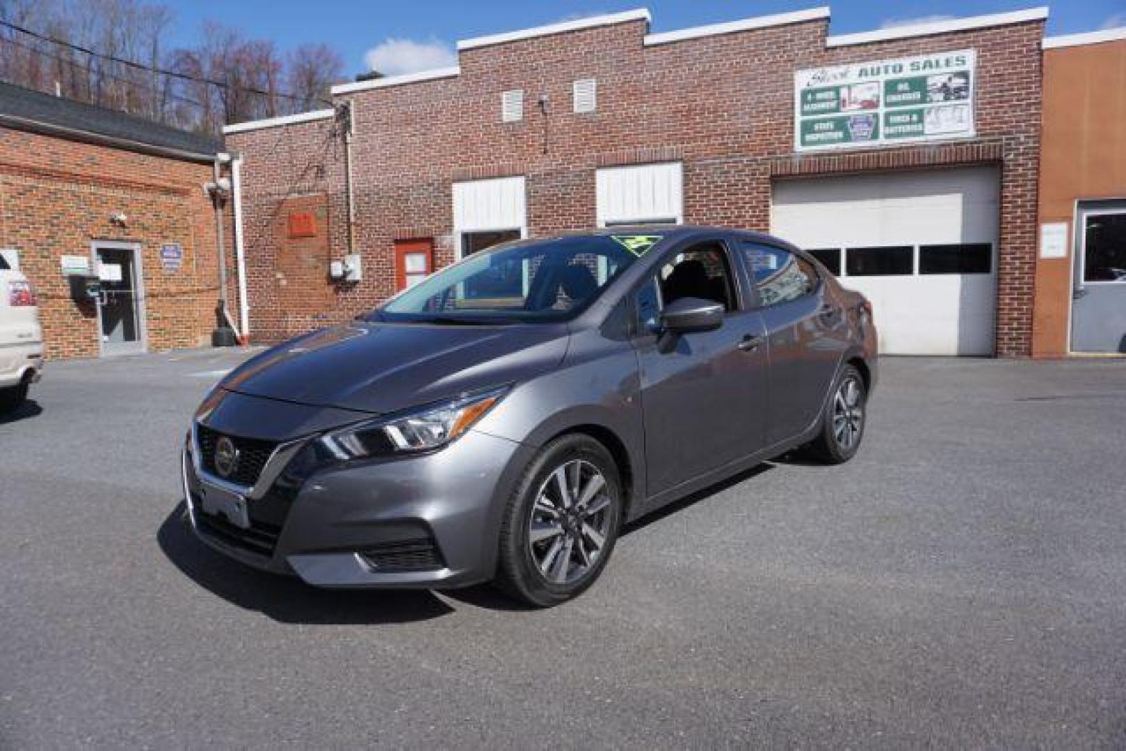 2021 Gun Metallic /Graphite Nissan Versa SV (3N1CN8EV4ML) with an 1.6L L4 DOHC 16V engine, Continuously Variable Transmission transmission, located at 312 Centre Ave, Schuylkill Haven, PA, 17972, (570) 593-5278, 40.638130, -76.177383 - Photo#1