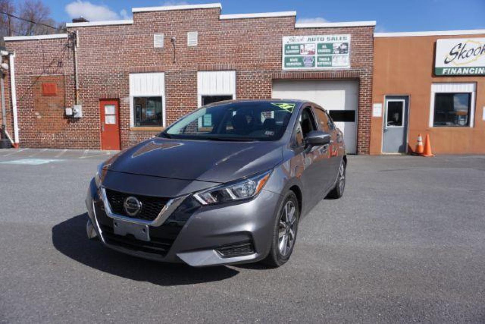 2021 Gun Metallic /Graphite Nissan Versa SV (3N1CN8EV4ML) with an 1.6L L4 DOHC 16V engine, Continuously Variable Transmission transmission, located at 312 Centre Ave, Schuylkill Haven, PA, 17972, (570) 593-5278, 40.638130, -76.177383 - Photo#4