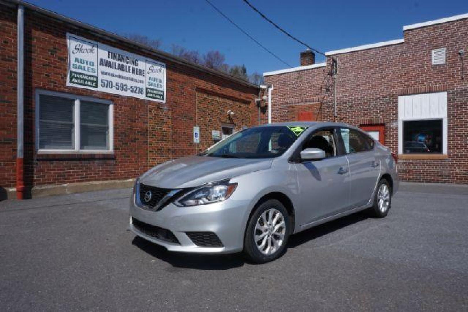 2019 Brilliant Silver /Charcoal, premium cloth Nissan Sentra SV (3N1AB7AP5KY) with an 1.8L L4 SFI DOHC 16V engine, Continuously Variable Transmission transmission, located at 312 Centre Ave, Schuylkill Haven, PA, 17972, (570) 593-5278, 40.638130, -76.177383 - Photo#1