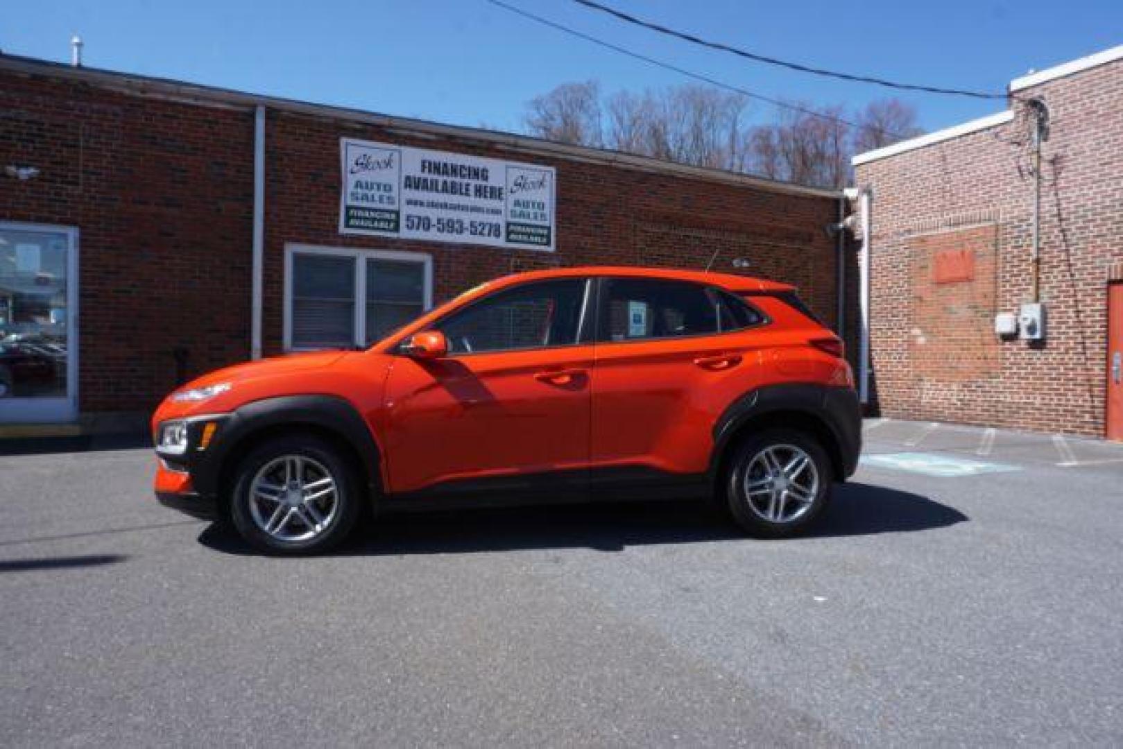 2019 Sunset Orange /Black, cloth Hyundai Kona SE AWD (KM8K1CAA3KU) with an 2.0L L4 DOHC 16V engine, 6-Speed Automatic transmission, located at 312 Centre Ave, Schuylkill Haven, PA, 17972, (570) 593-5278, 40.638130, -76.177383 - Photo#0