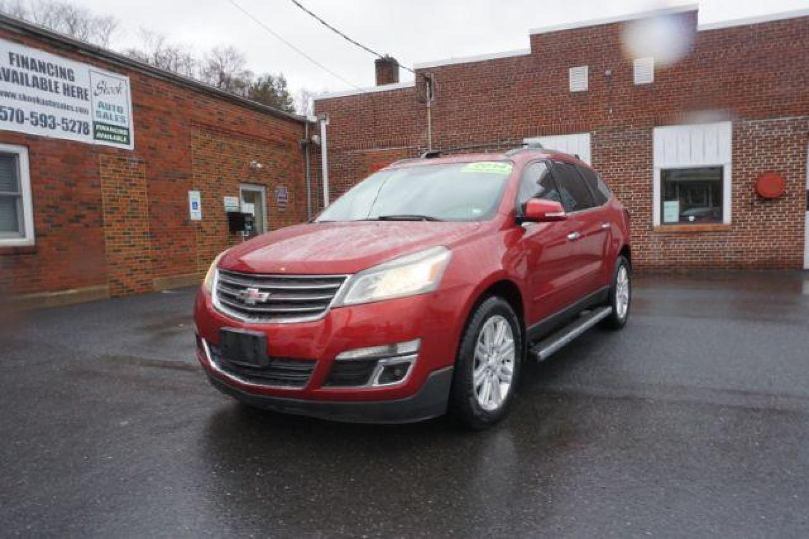 2014 Crystal Red Tintcoat /Dk Titanium/Light Titanium Chevrolet Traverse 1LT FWD (1GNKRGKD4EJ) with an 3.6L V6 DOHC 24V engine, 6-Speed Automatic transmission, located at 312 Centre Ave, Schuylkill Haven, PA, 17972, (570) 593-5278, 40.638130, -76.177383 - automatic climate control, heated front seats, power driver's seat, power sunroof, universal garage door opener - Photo#2