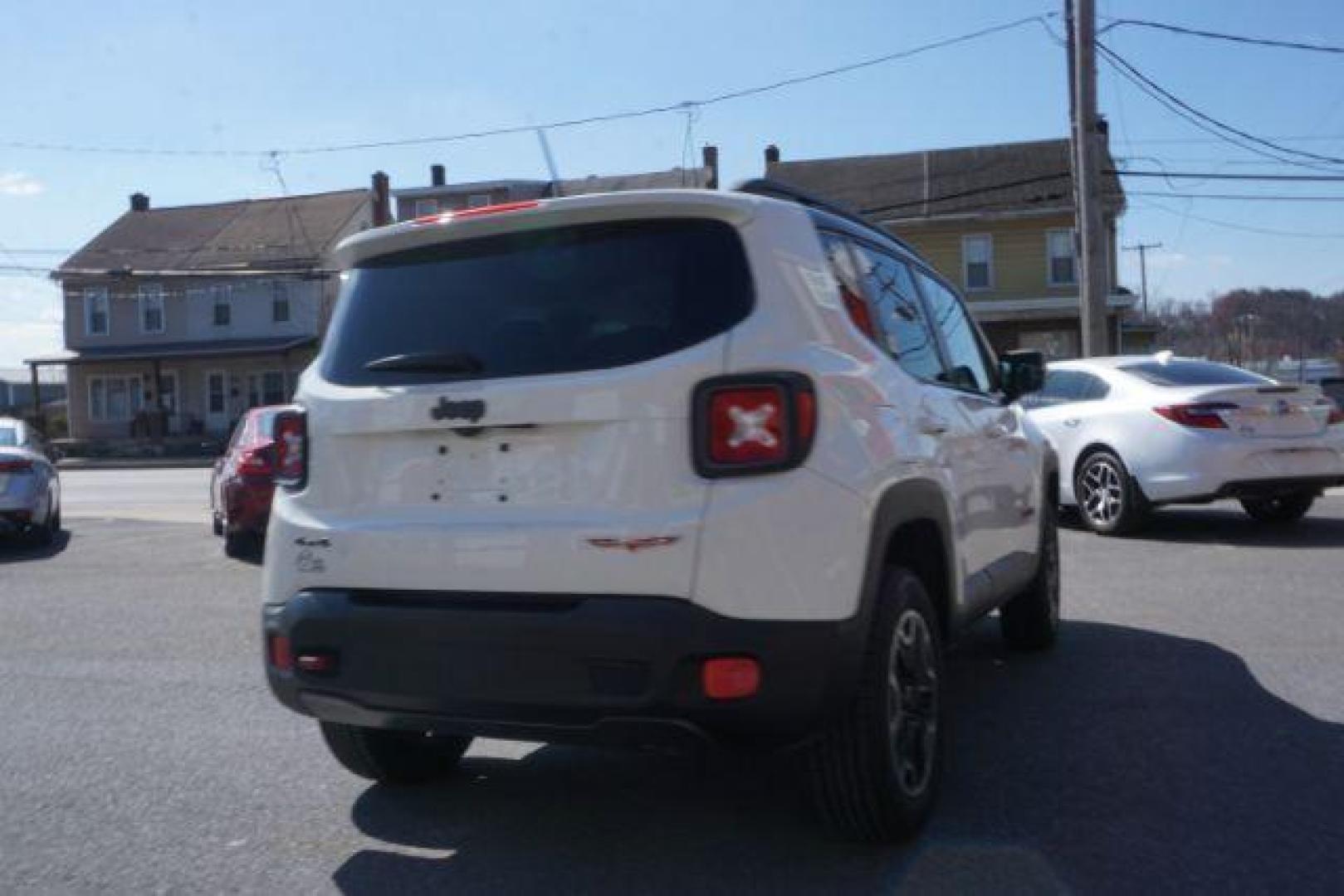 2017 Alpine White /Black, premium cloth Jeep Renegade Trailhawk (ZACCJBCB8HP) with an 2.4L L4 DOHC 16V engine, 9-Speed Automatic transmission, located at 312 Centre Ave, Schuylkill Haven, PA, 17972, (570) 593-5278, 40.638130, -76.177383 - luggage rack, passive keyless entry - Photo#13