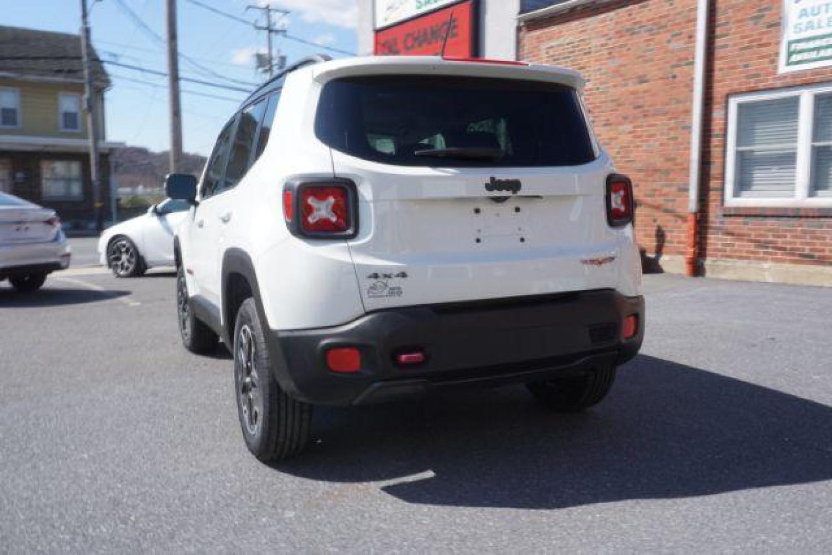 2017 Alpine White /Black, premium cloth Jeep Renegade Trailhawk (ZACCJBCB8HP) with an 2.4L L4 DOHC 16V engine, 9-Speed Automatic transmission, located at 312 Centre Ave, Schuylkill Haven, PA, 17972, (570) 593-5278, 40.638130, -76.177383 - luggage rack, passive keyless entry - Photo#16