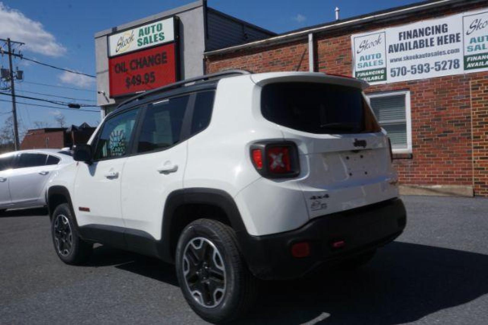 2017 Alpine White /Black, premium cloth Jeep Renegade Trailhawk (ZACCJBCB8HP) with an 2.4L L4 DOHC 16V engine, 9-Speed Automatic transmission, located at 312 Centre Ave, Schuylkill Haven, PA, 17972, (570) 593-5278, 40.638130, -76.177383 - luggage rack, passive keyless entry - Photo#17