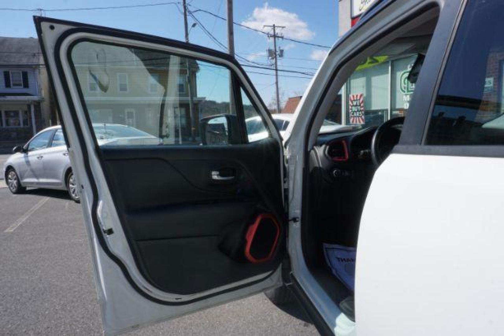 2017 Alpine White /Black, premium cloth Jeep Renegade Trailhawk (ZACCJBCB8HP) with an 2.4L L4 DOHC 16V engine, 9-Speed Automatic transmission, located at 312 Centre Ave, Schuylkill Haven, PA, 17972, (570) 593-5278, 40.638130, -76.177383 - luggage rack, passive keyless entry - Photo#18