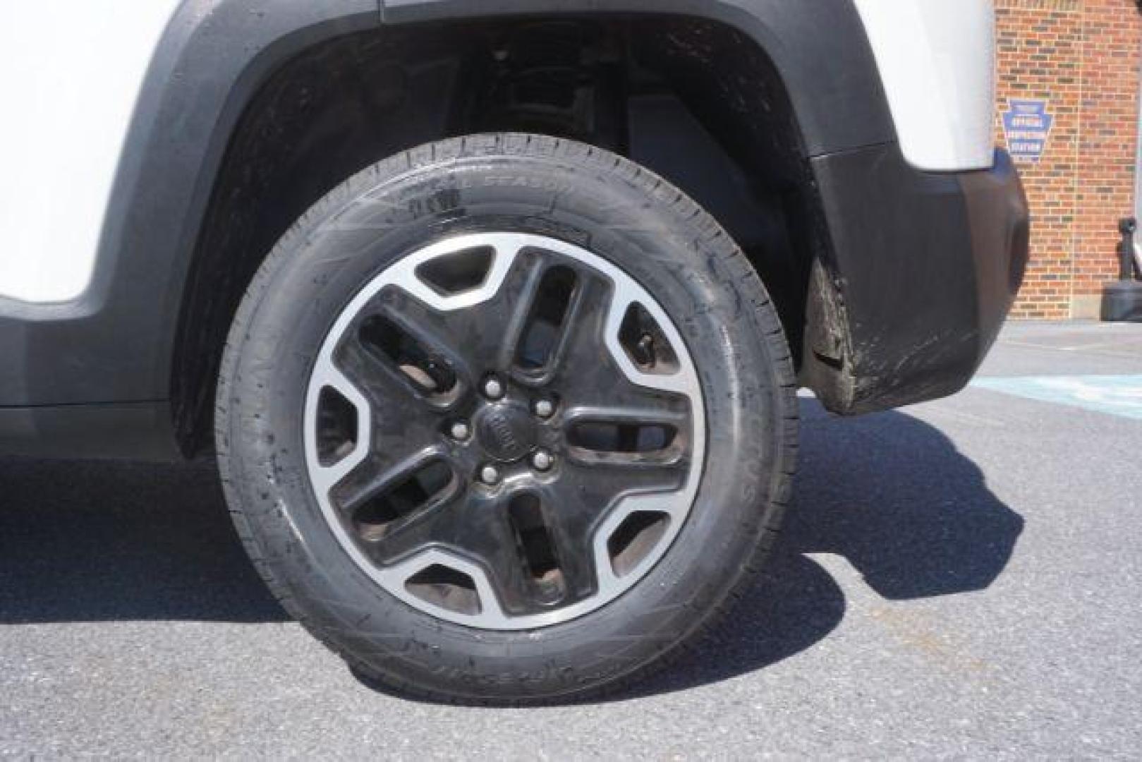 2017 Alpine White /Black, premium cloth Jeep Renegade Trailhawk (ZACCJBCB8HP) with an 2.4L L4 DOHC 16V engine, 9-Speed Automatic transmission, located at 312 Centre Ave, Schuylkill Haven, PA, 17972, (570) 593-5278, 40.638130, -76.177383 - luggage rack, passive keyless entry - Photo#3