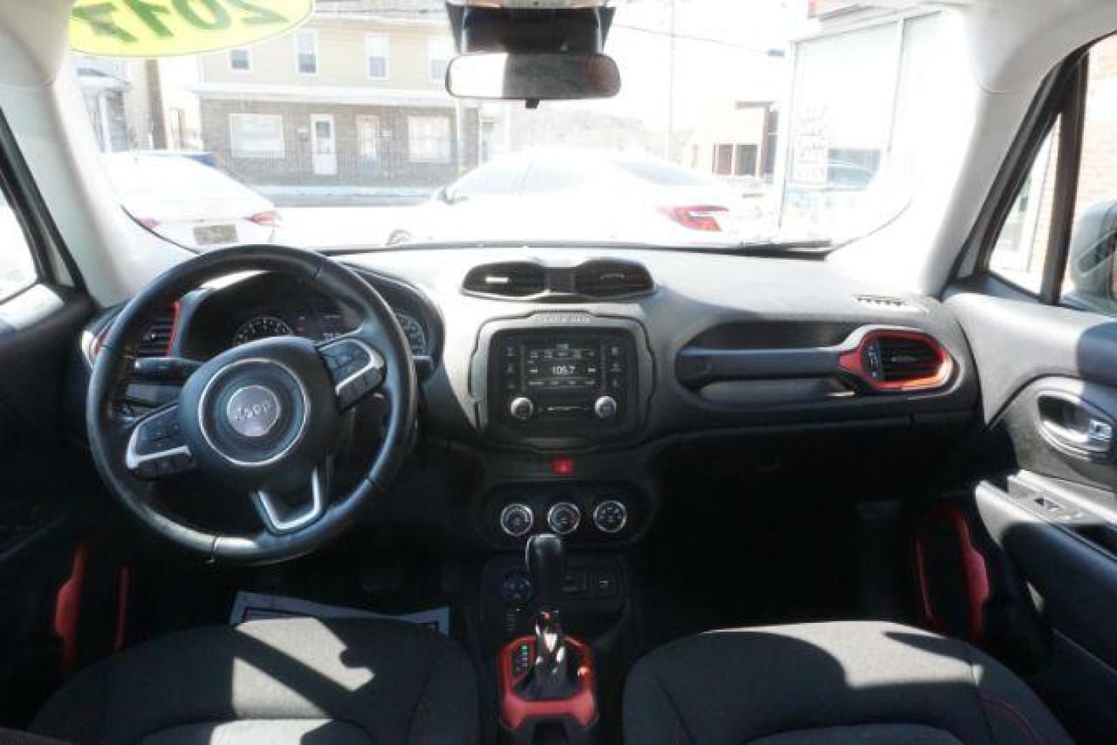 2017 Alpine White /Black, premium cloth Jeep Renegade Trailhawk (ZACCJBCB8HP) with an 2.4L L4 DOHC 16V engine, 9-Speed Automatic transmission, located at 312 Centre Ave, Schuylkill Haven, PA, 17972, (570) 593-5278, 40.638130, -76.177383 - luggage rack, passive keyless entry - Photo#40