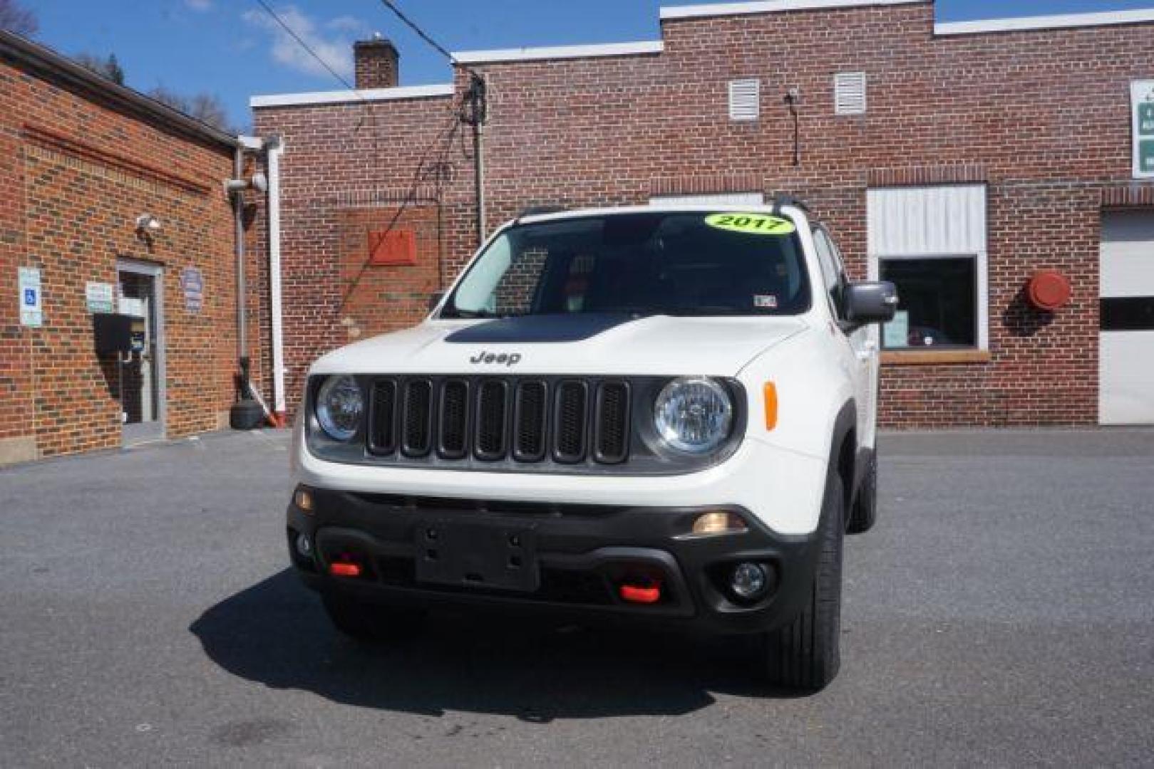 2017 Alpine White /Black, premium cloth Jeep Renegade Trailhawk (ZACCJBCB8HP) with an 2.4L L4 DOHC 16V engine, 9-Speed Automatic transmission, located at 312 Centre Ave, Schuylkill Haven, PA, 17972, (570) 593-5278, 40.638130, -76.177383 - luggage rack, passive keyless entry - Photo#4