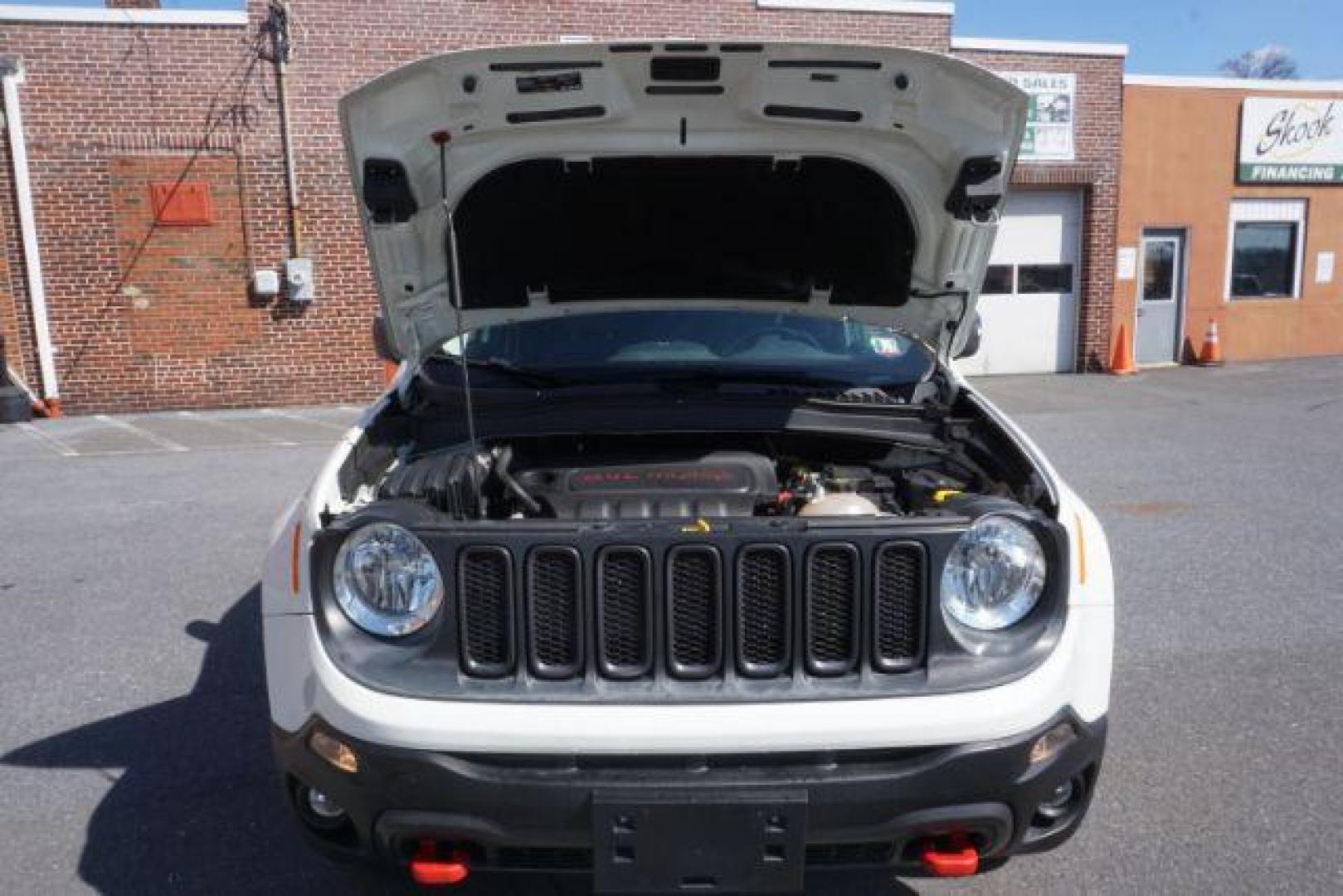 2017 Alpine White /Black, premium cloth Jeep Renegade Trailhawk (ZACCJBCB8HP) with an 2.4L L4 DOHC 16V engine, 9-Speed Automatic transmission, located at 312 Centre Ave, Schuylkill Haven, PA, 17972, (570) 593-5278, 40.638130, -76.177383 - luggage rack, passive keyless entry - Photo#56