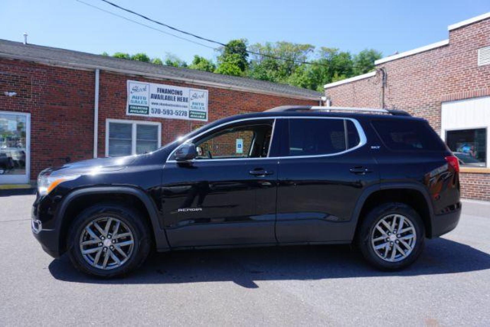 2017 Ebony Twilight Metallic /Jet Black, leather GMC Acadia SLT-1 AWD (1GKKNULS7HZ) with an 3.6L V6 DOHC 24V engine, 6-Speed Automatic transmission, located at 312 Centre Ave, Schuylkill Haven, PA, 17972, (570) 593-5278, 40.638130, -76.177383 - blind spot monitor, luggage rack, navigation, rear parking sensors, towing pkg, captains seats second row - Photo#0