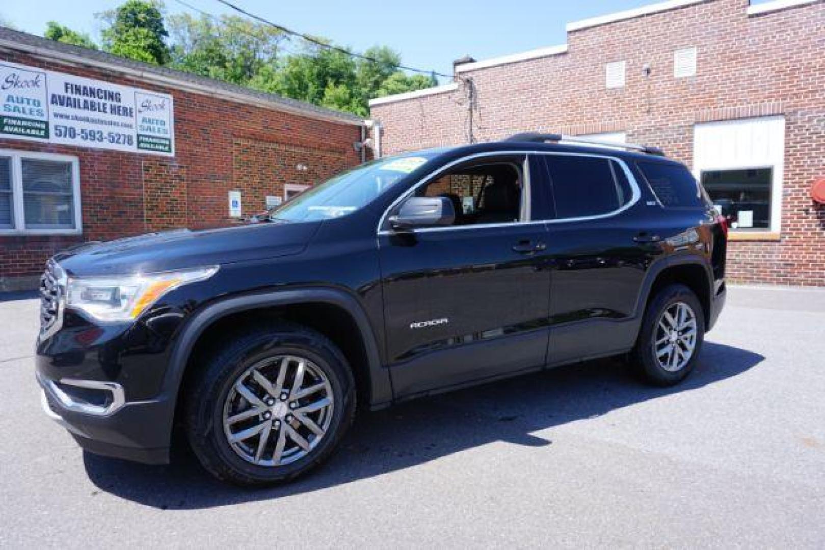 2017 Ebony Twilight Metallic /Jet Black, leather GMC Acadia SLT-1 AWD (1GKKNULS7HZ) with an 3.6L V6 DOHC 24V engine, 6-Speed Automatic transmission, located at 312 Centre Ave, Schuylkill Haven, PA, 17972, (570) 593-5278, 40.638130, -76.177383 - blind spot monitor, luggage rack, navigation, rear parking sensors, towing pkg, captains seats second row - Photo#1