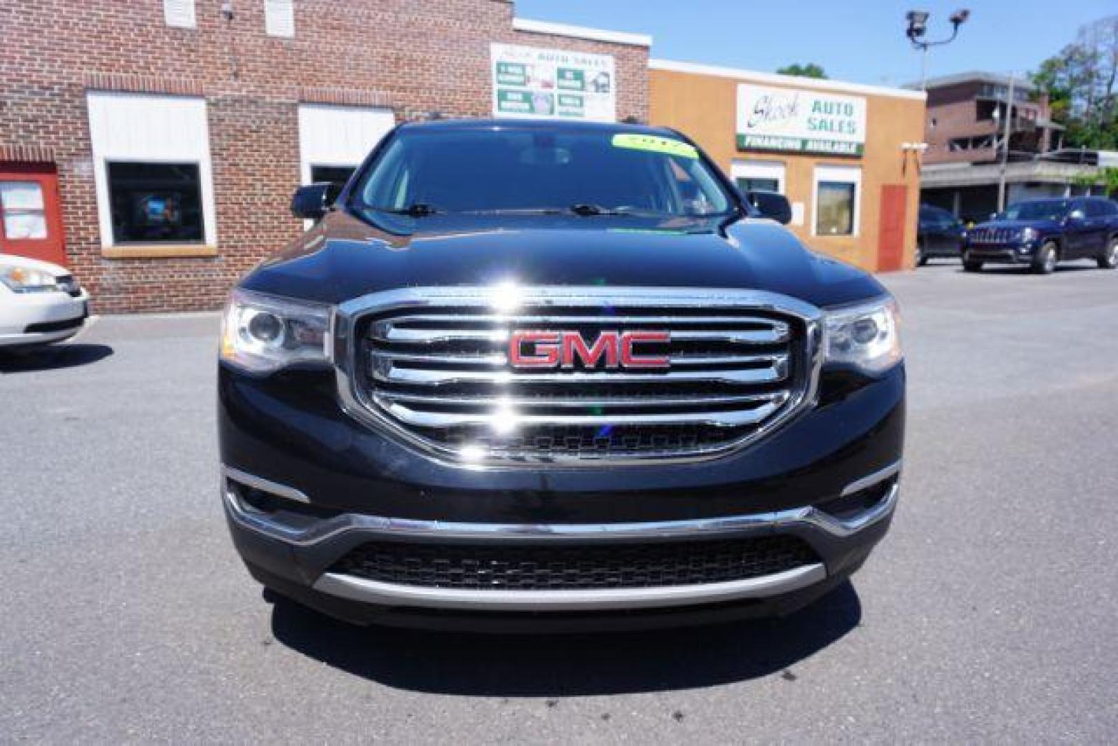 2017 Ebony Twilight Metallic /Jet Black, leather GMC Acadia SLT-1 AWD (1GKKNULS7HZ) with an 3.6L V6 DOHC 24V engine, 6-Speed Automatic transmission, located at 312 Centre Ave, Schuylkill Haven, PA, 17972, (570) 593-5278, 40.638130, -76.177383 - blind spot monitor, luggage rack, navigation, rear parking sensors, towing pkg, captains seats second row - Photo#3