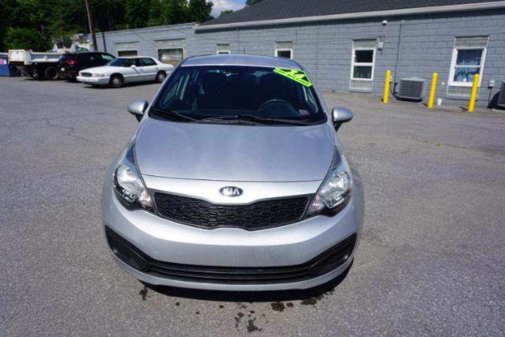 2014 Bright Silver /Black Kia Rio LX (KNADM4A36E6) with an 1.6L L4 DOHC 16V engine, located at 312 Centre Ave, Schuylkill Haven, PA, 17972, (570) 593-5278, 40.638130, -76.177383 - aluminum/alloy wheels - Photo#1